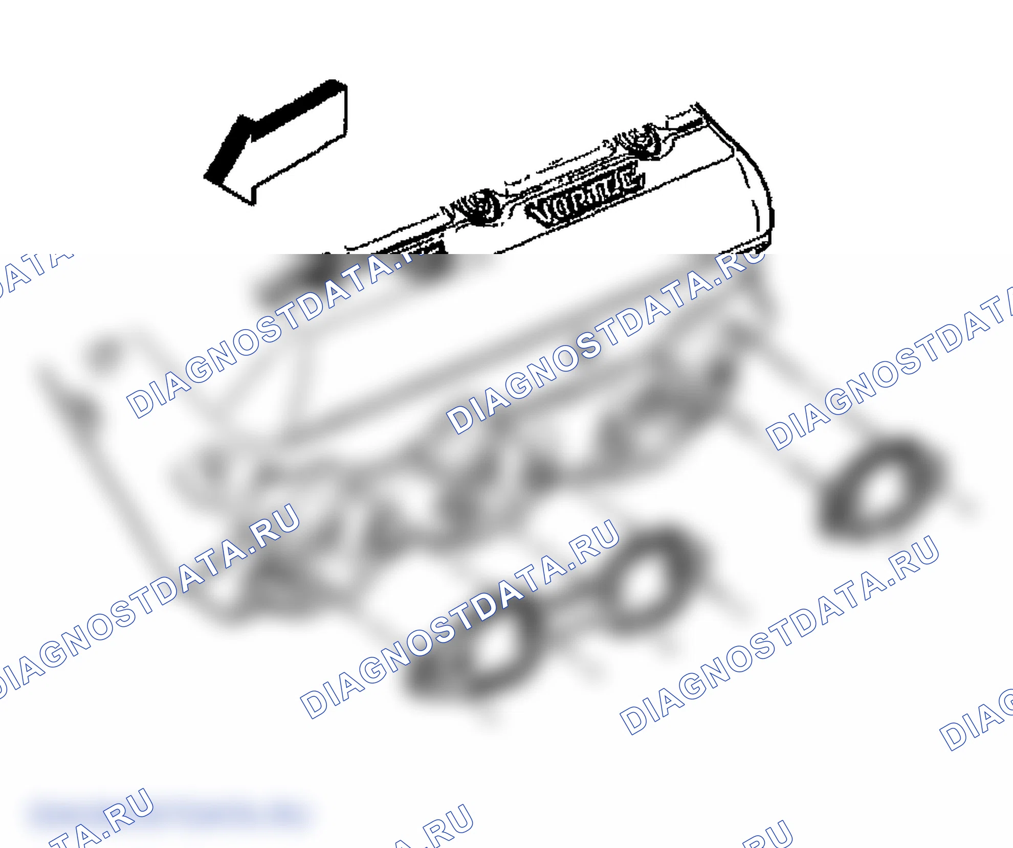 Рис. 667: Монтаж выпускного коллектора - слева. GMC Savana Special G3500 