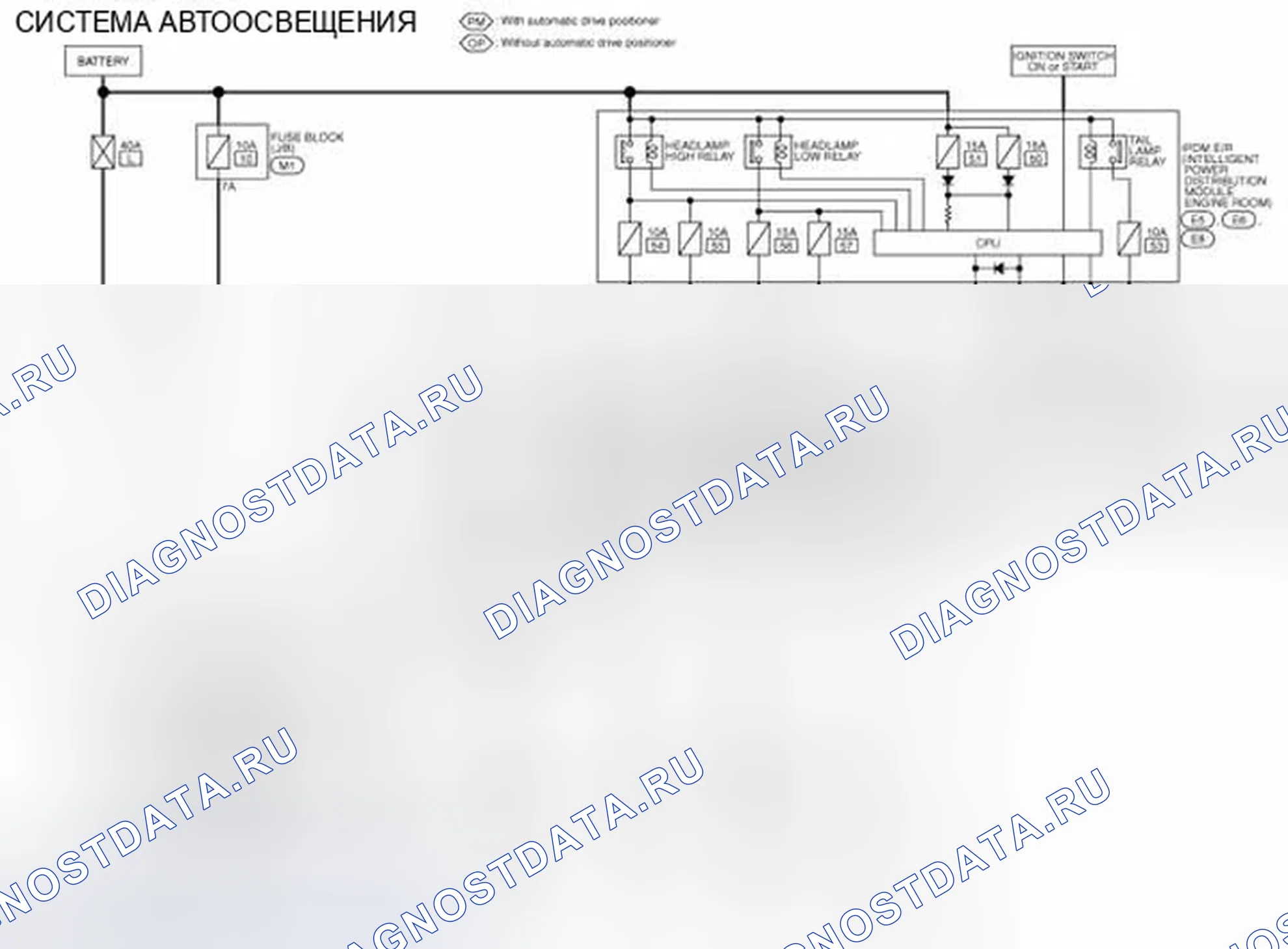 Рис. 50: электросхема - СИСТЕМА АВТОМАТИЧЕСКОГО ОСВЕЩЕНИЯ. Infiniti FX35 II