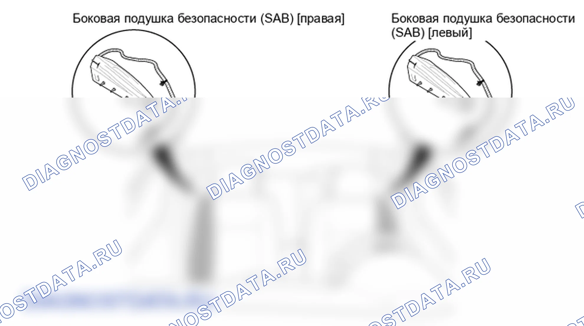Расположение деталей модуля боковой подушки безопасности (SAB). Kia Sportage KM