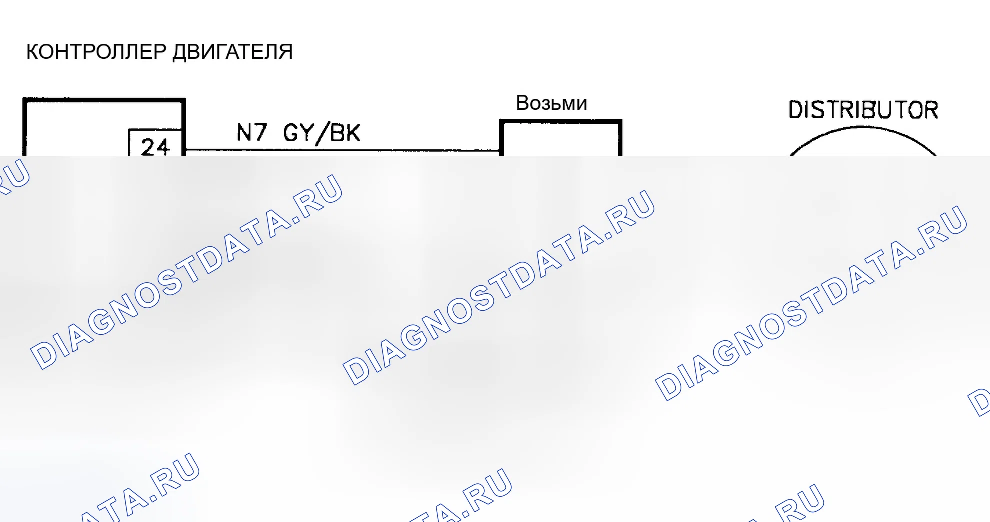 Рис. 219: Схематическое испытание NS-8A отсутствии опорного сигнала во время прокрутки. Dodge Dakota 