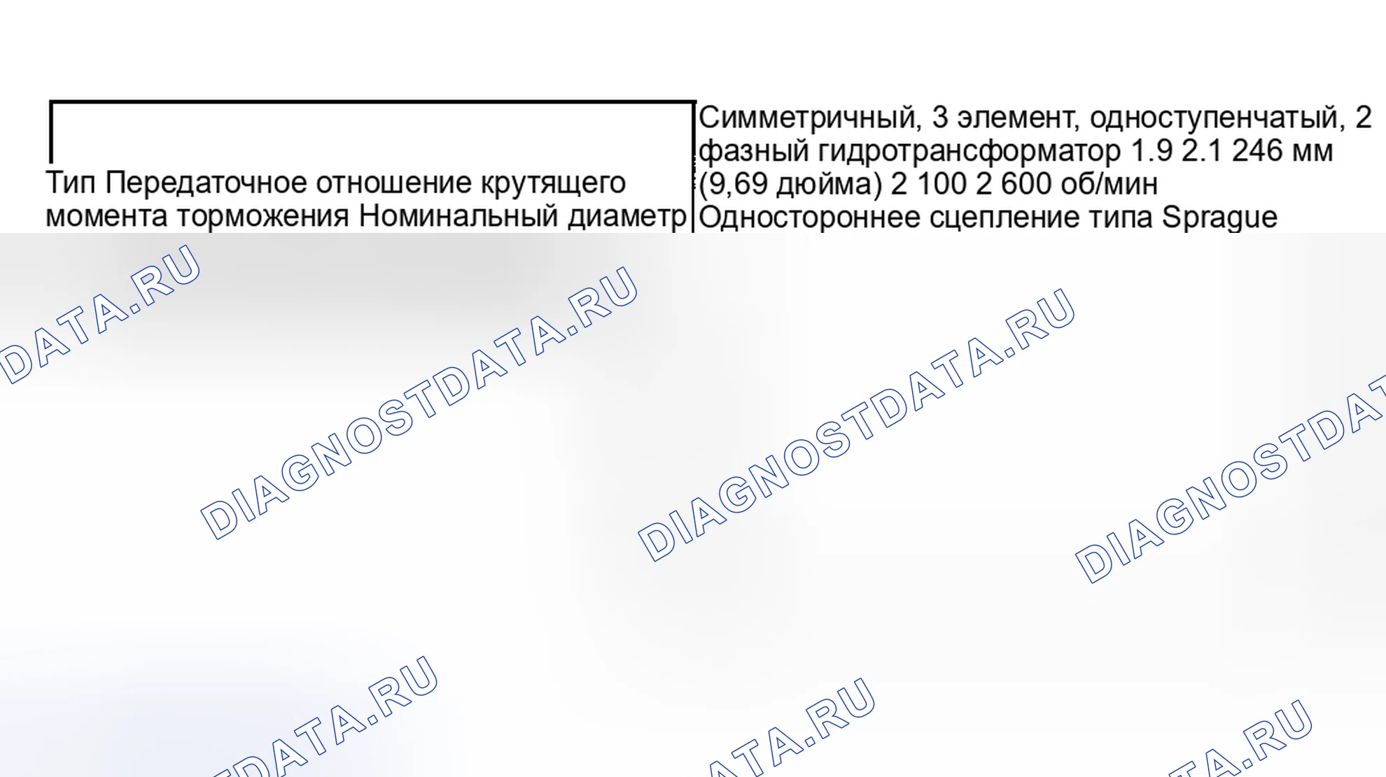 Рис. 23: Технические характеристики сцепления гидротрансформатора. Honda X-NV I