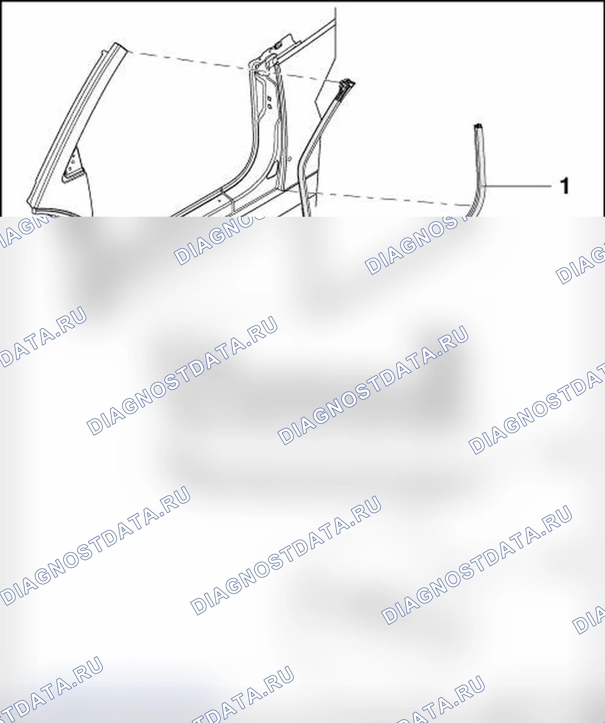 Рис. 132: УПЛОТНЕНИЯ ПЕРЕДНИХ ДВЕРЕЙ, складные. Volkswagen New Beetle A4 рестайлинг