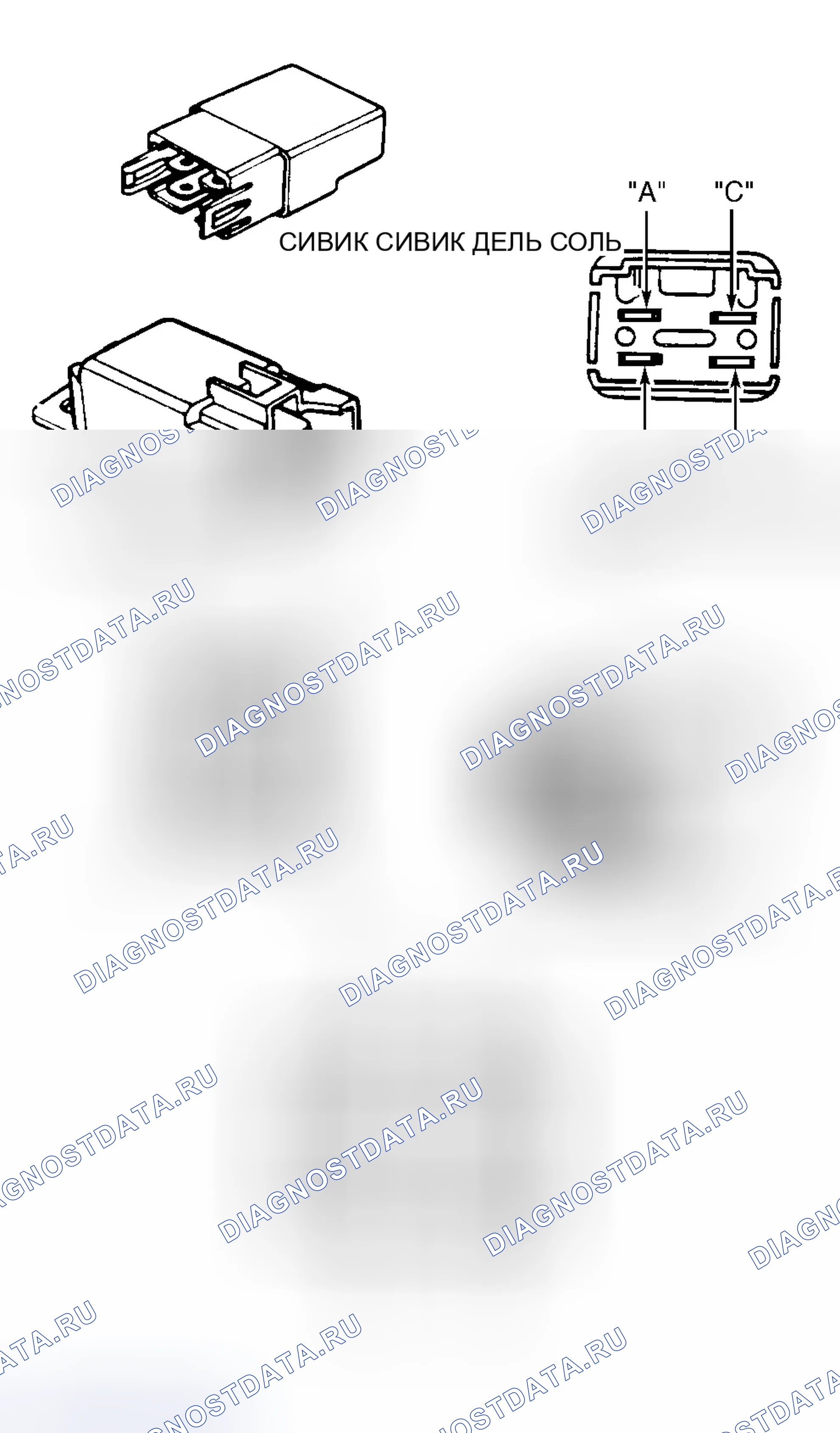Рис. 10: ИСПЫТАНИЕ РЕЛЕ. Honda Civic VI