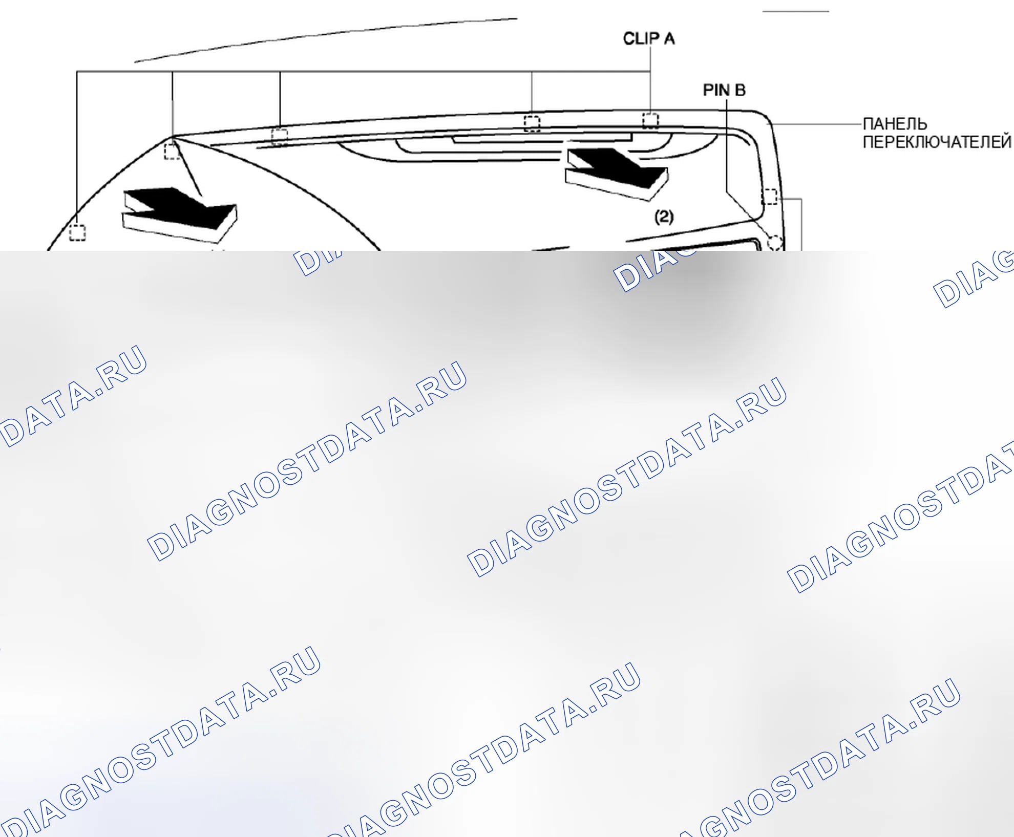 Рис. 23: СНЯТИЕ / УСТАНОВКА ПАНЕЛИ ВЫКЛЮЧАТЕЛЕЙ. Honda Civic IX рестайлинг