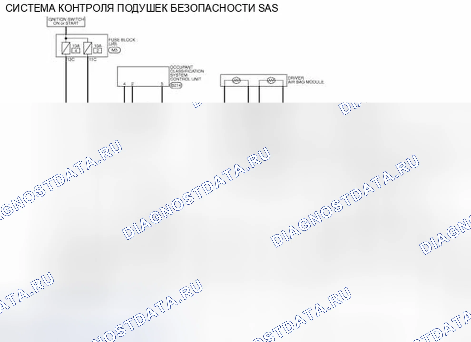 Рис. 127: Схема соединений - СИСТЕМА УПРАВЛЕНИЯ ПОДУШКОЙ БЕЗОПАСНОСТИ SRS. Infiniti G37 IV рестайлинг