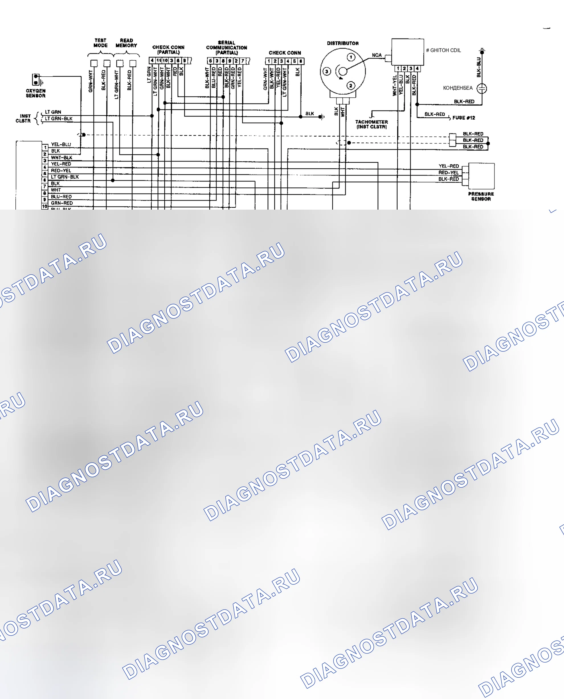 Рис. 1: Схема подключения 1.2L Subaru Justy. Subaru XT I