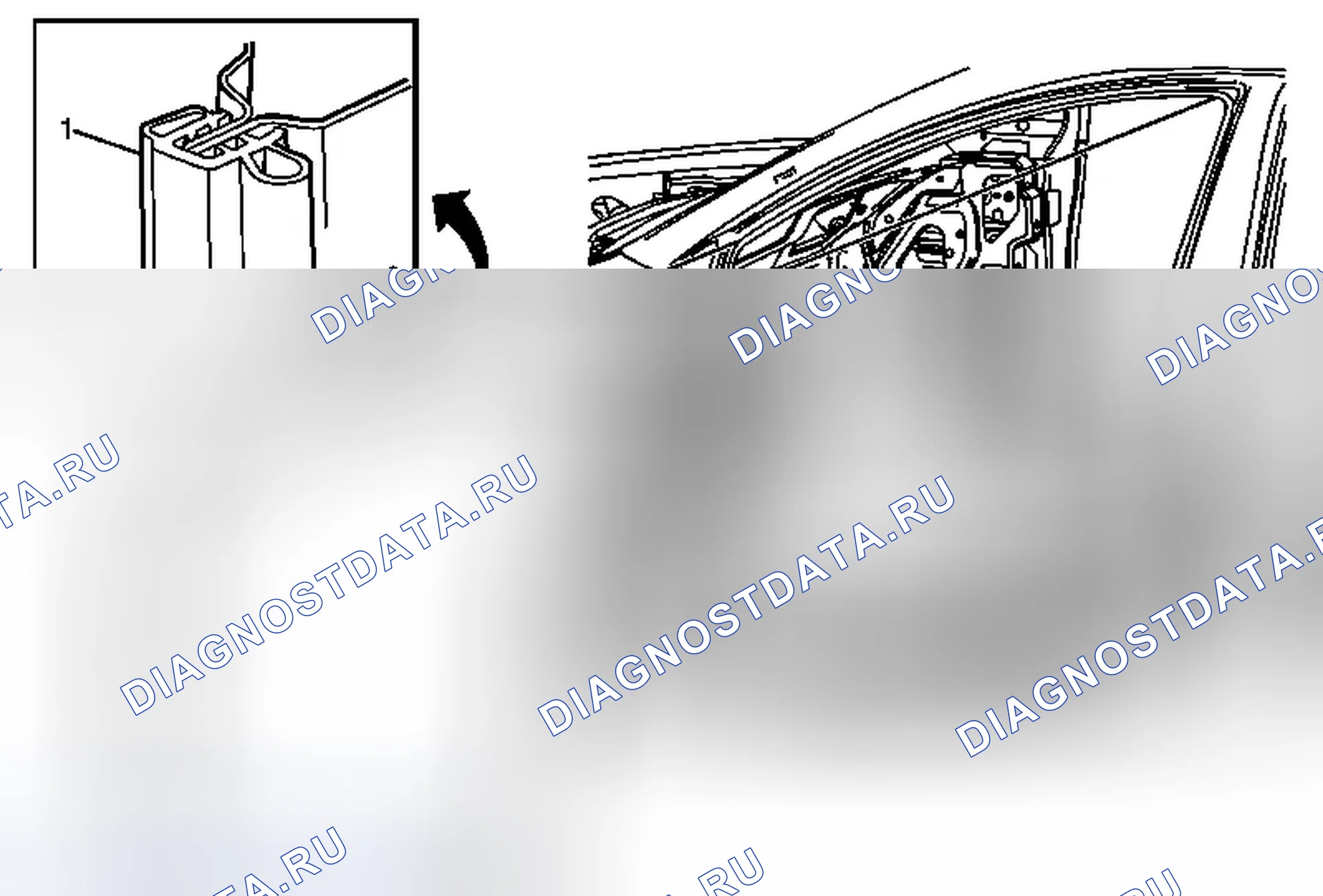Рис. 42: Замена Weatherstrip для открытия передней двери. Chevrolet Captiva I рестайлинг