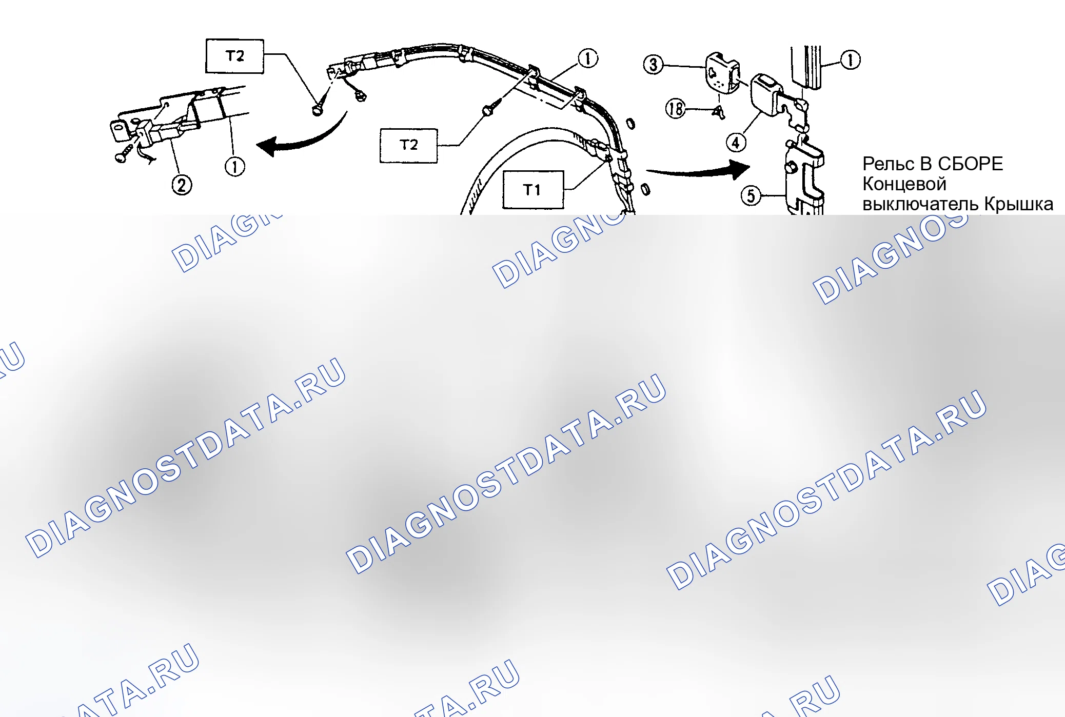 Рис. 32: Направляющие и направляющие для ремней безопасности. Subaru Legacy BC/BJ/BF