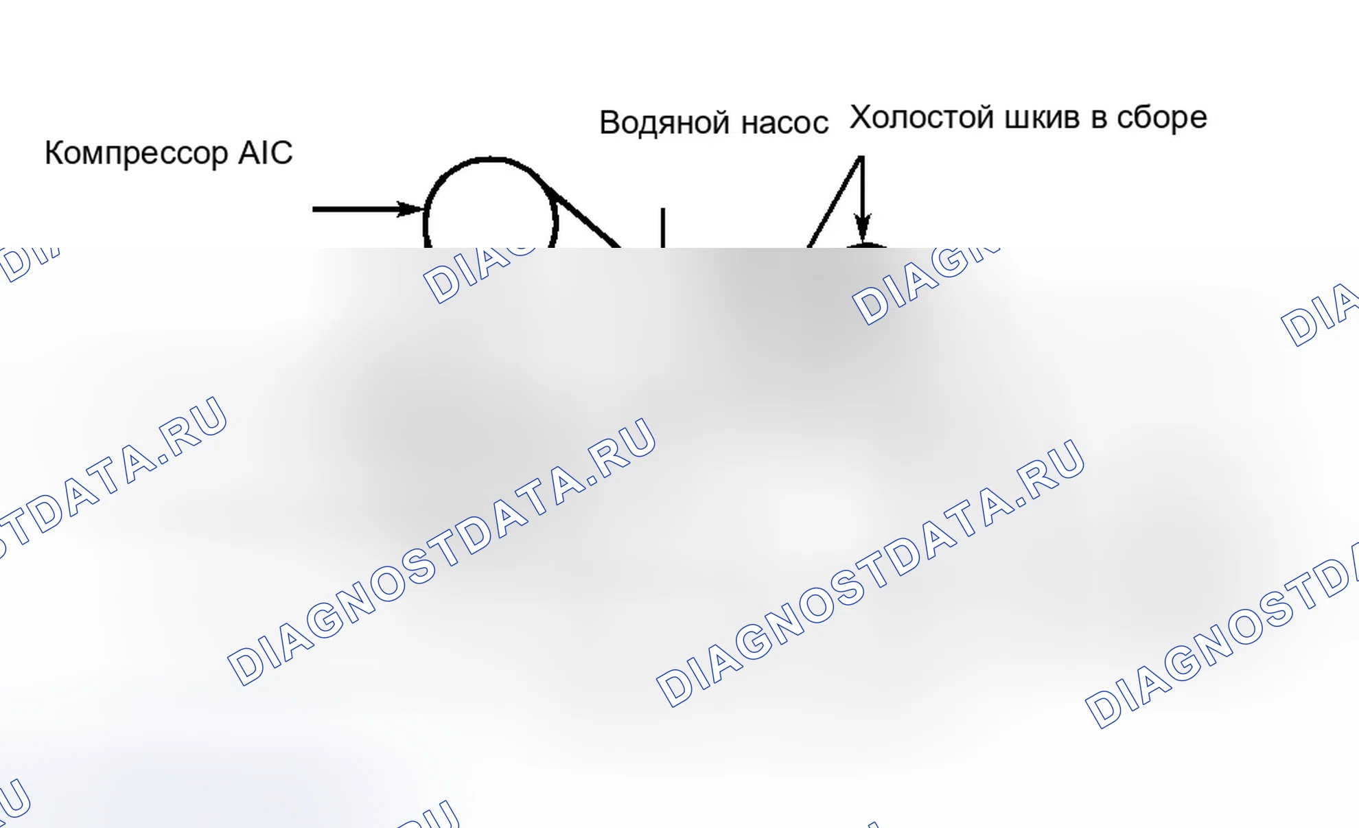 Рис. 20: РАЗВОДКА ПРИВОДНОГО РЕМНЯ (3.8L V6). Ford Contour I рестайлинг