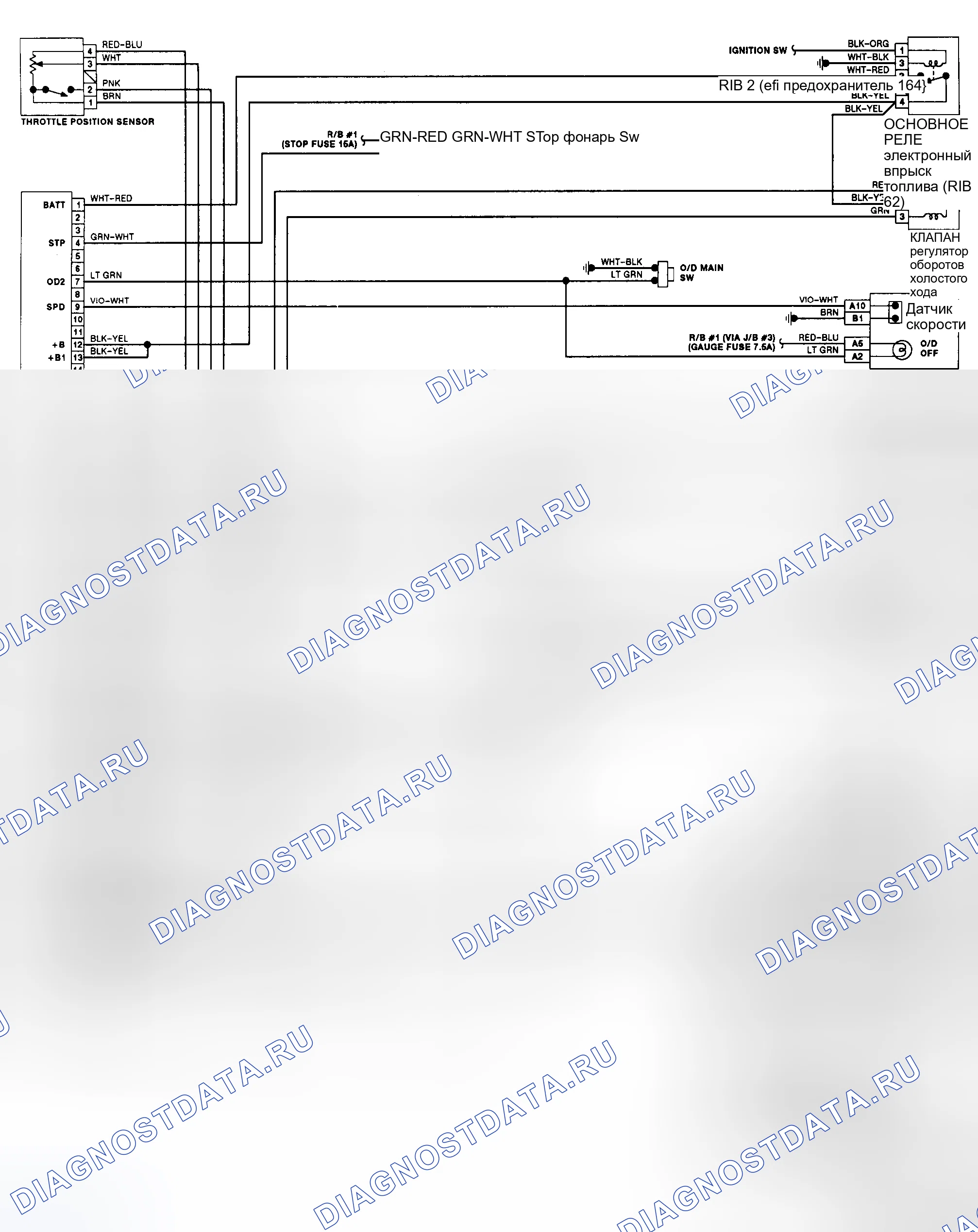 Рис. 9: Схема соединений коробки передач (MR2). Toyota Tercel L40