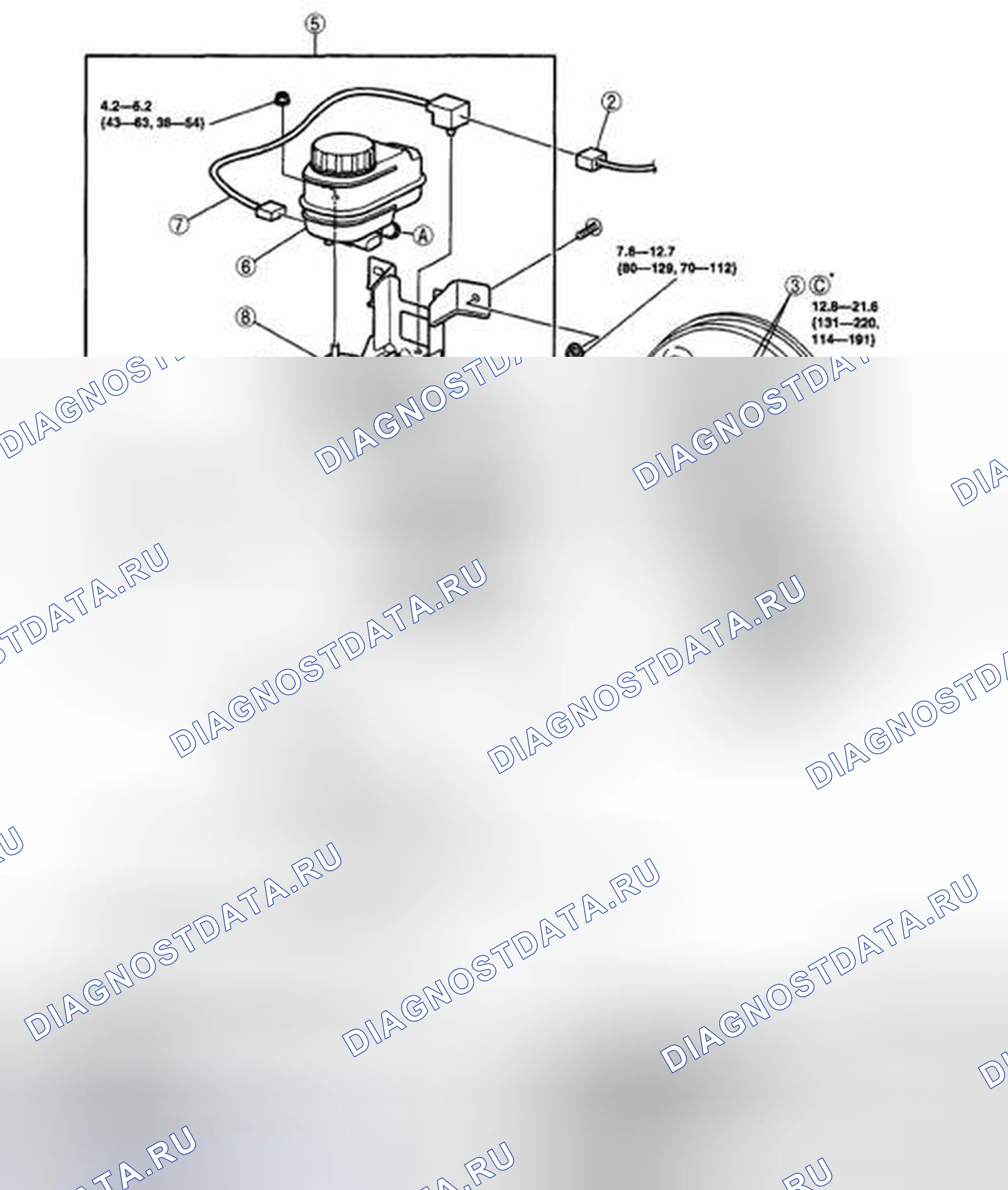 Рис. 6: ДЕМОНТАЖ / МОНТАЖ ГЛАВНОГО ЦИЛИНДРА. Mazda CX-7 I