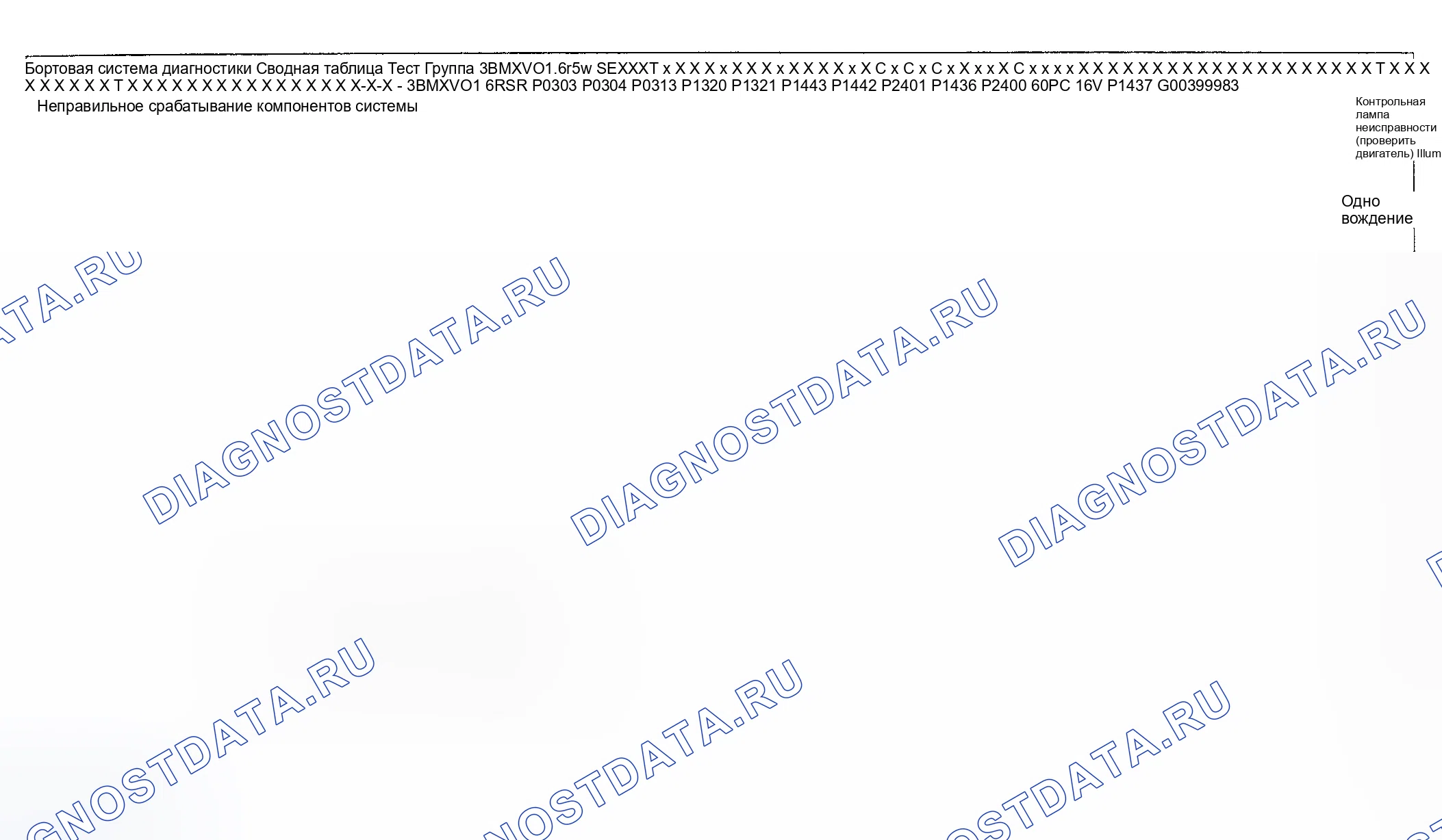Рис. 73: Диагностика расшифровка кода ошибки (Cooper S двигатель Type LEV Standard / проверка Group: 3BMXV01.6R50 и 3BMXV01.6r5r) - 2 из 14. MINI Cooper S I