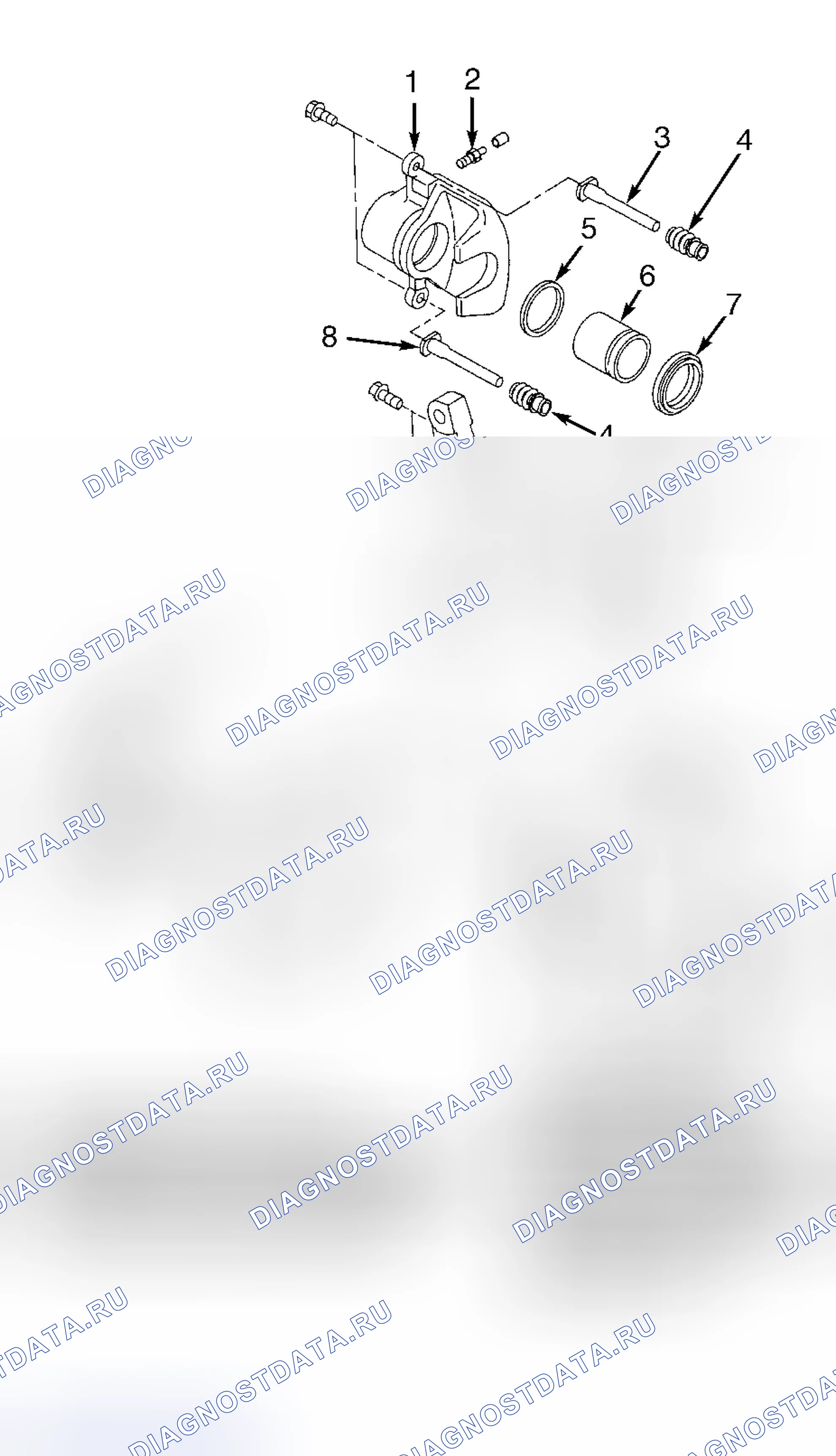 Рис. 32: ПЕРЕДНИЙ ДИСКОВЫЙ ТОРМОЗ В СБОРЕ. Subaru Legacy BE/BH/BT