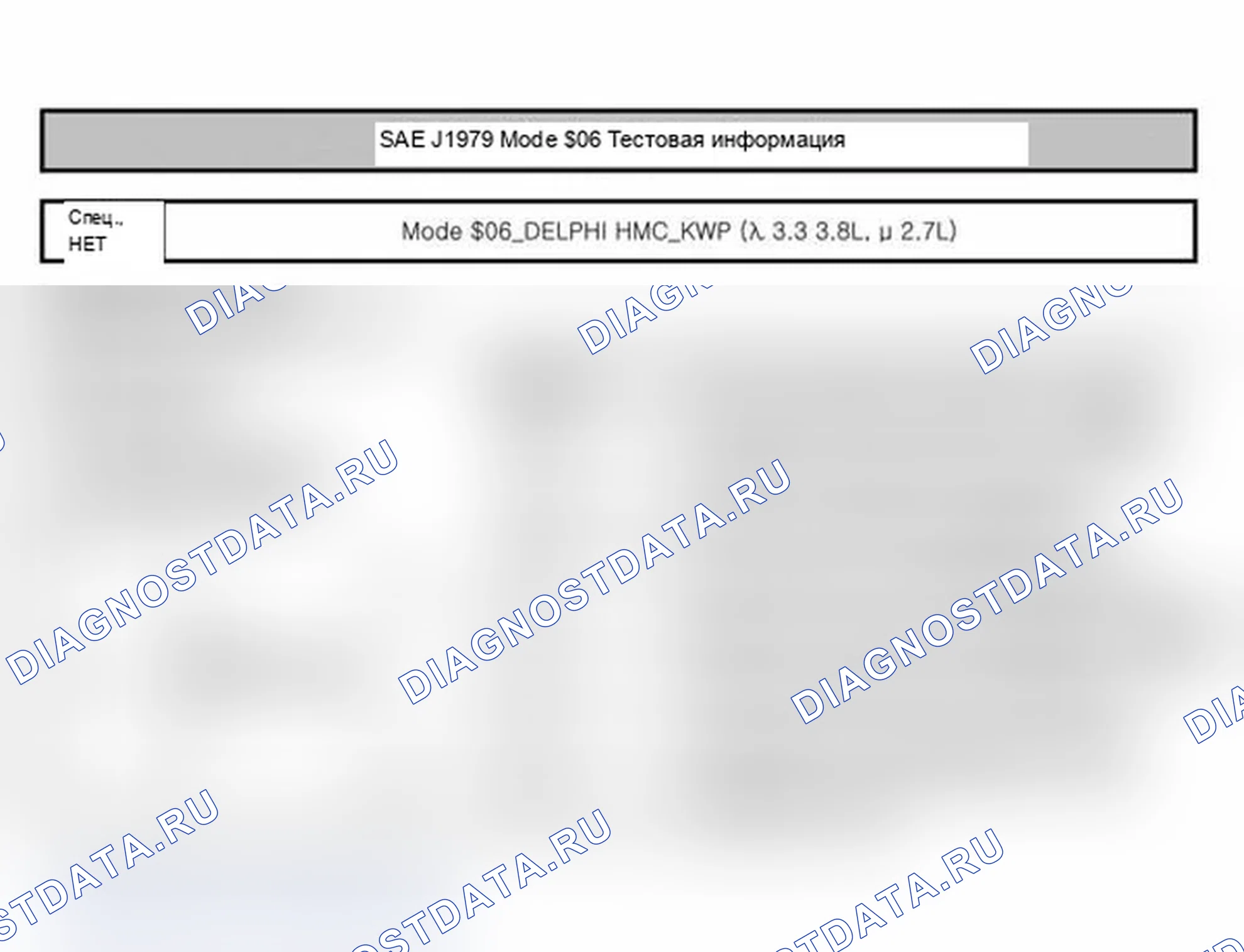 Рис. 1: МОДЕЛЬ $06. ДАННЫЕ ПО DELPHI V6. Hyundai Santa Fe II