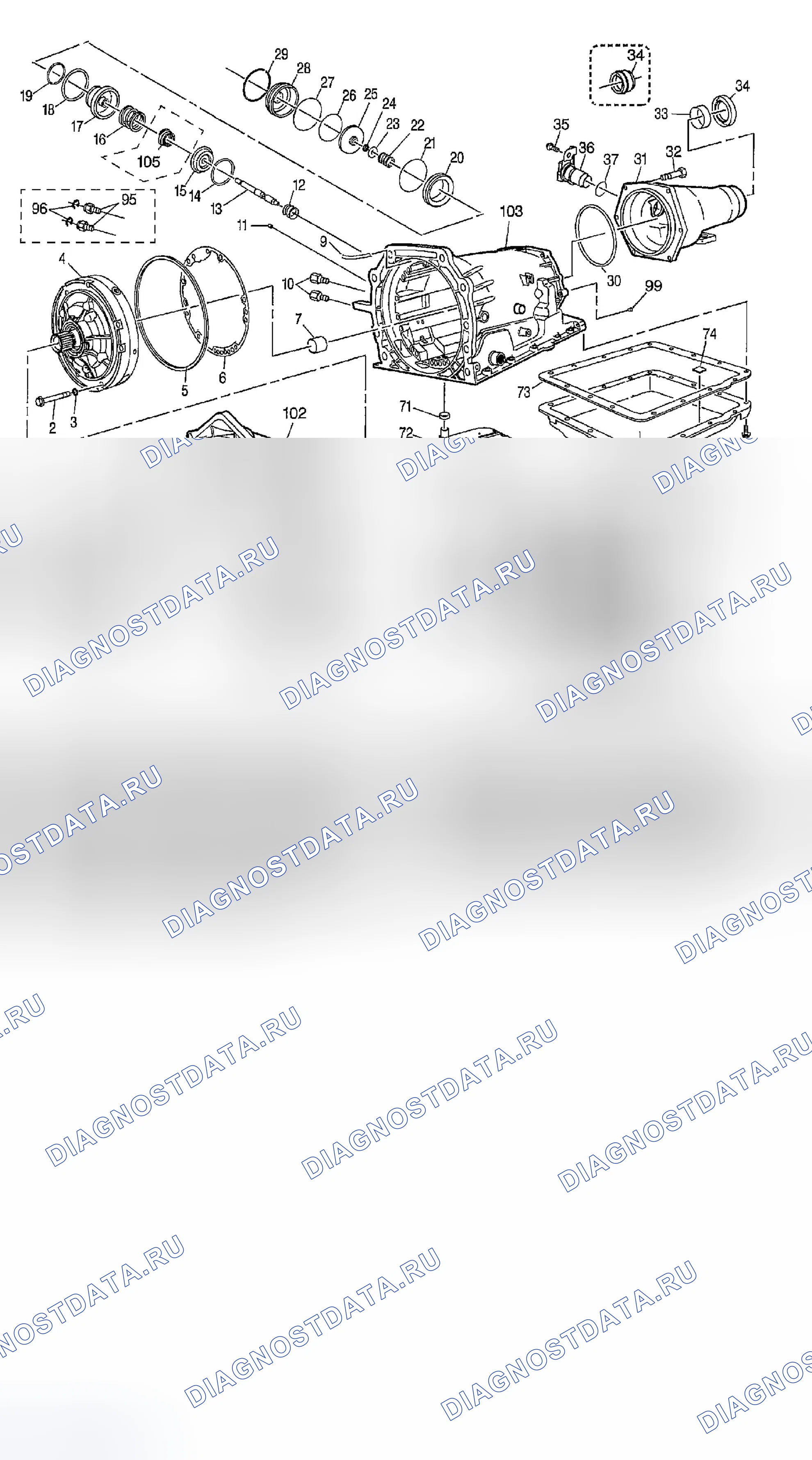 Рис. 546: Виды в разобранном виде. GMC Savana H2500 