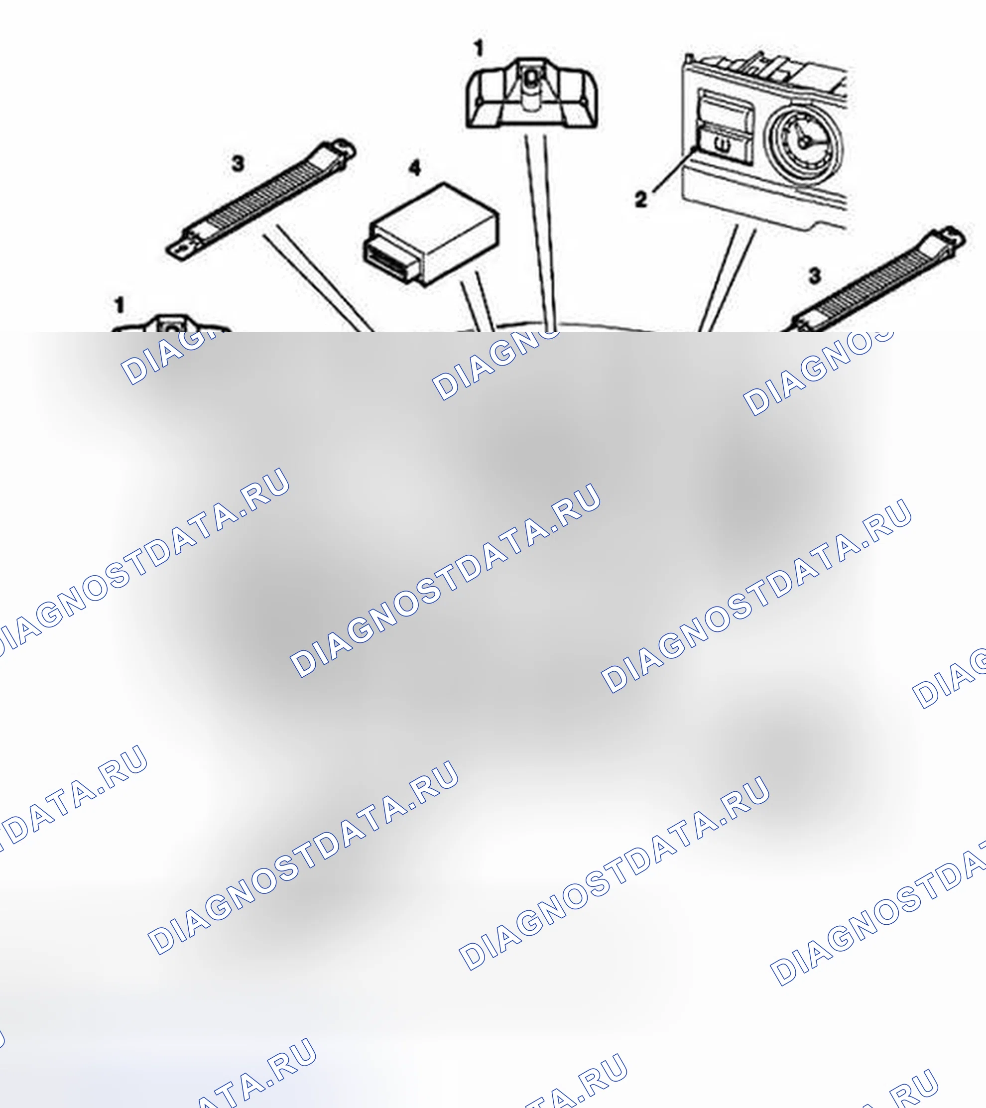 Рис. 22: Компоновка компонентов контроля давления в шинах. Land Rover Range Rover III