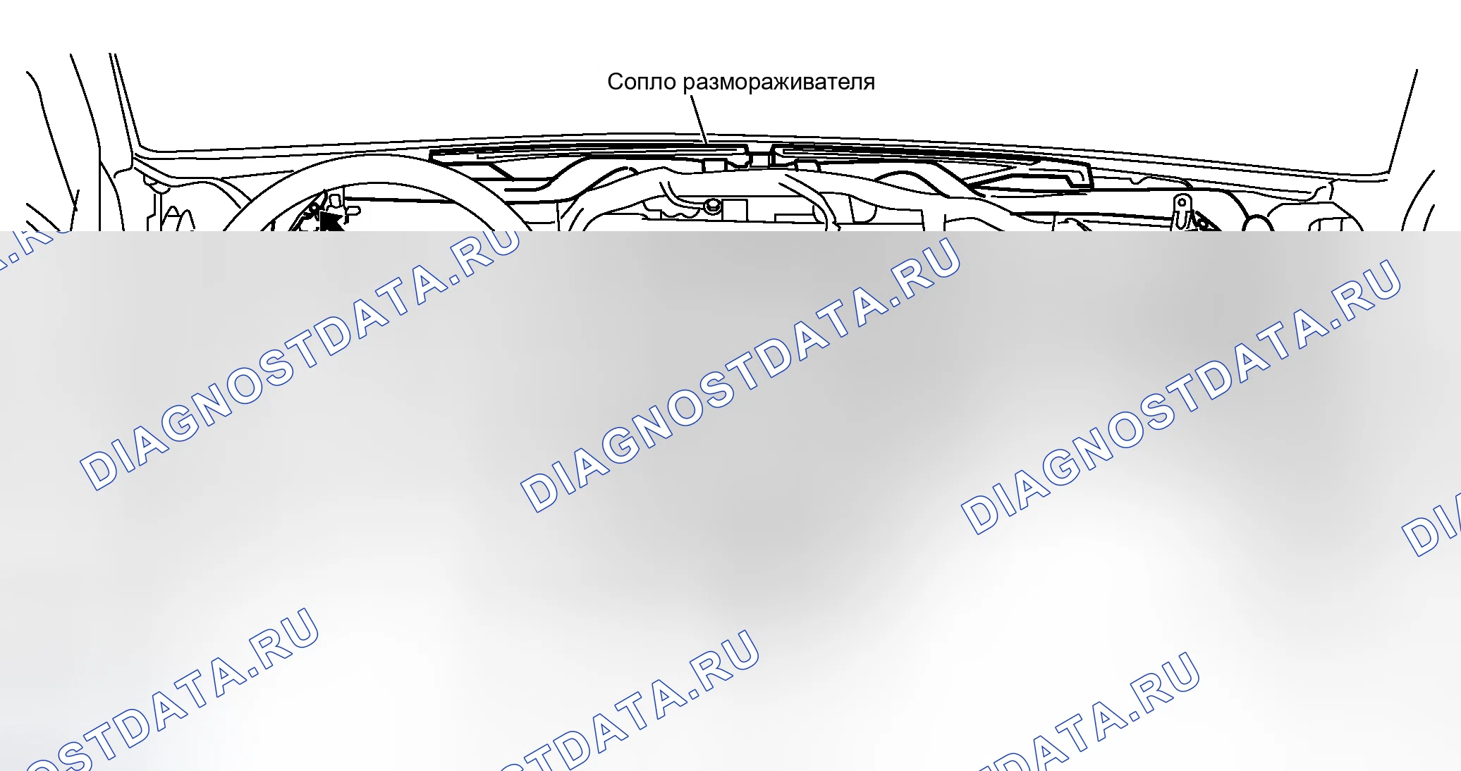 Рис. 109: Демонтаж сопла дефростера, воздуховодов и вентиляционных каналов. Honda Logo I