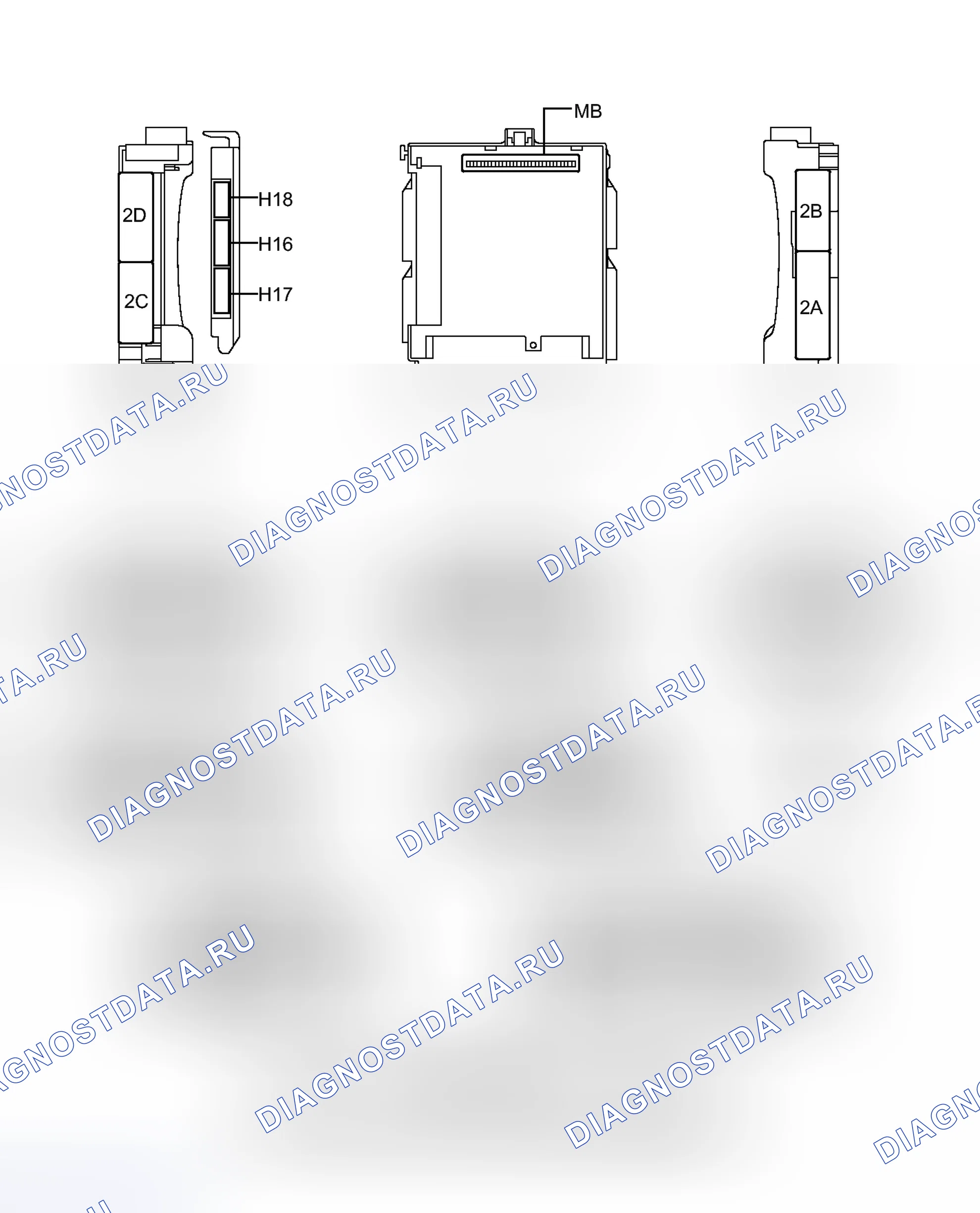 Рис. 53: ТЕРМИНАЛЫ блока управления (ЭБУ) [08 / 2012 -]. Lexus CT I