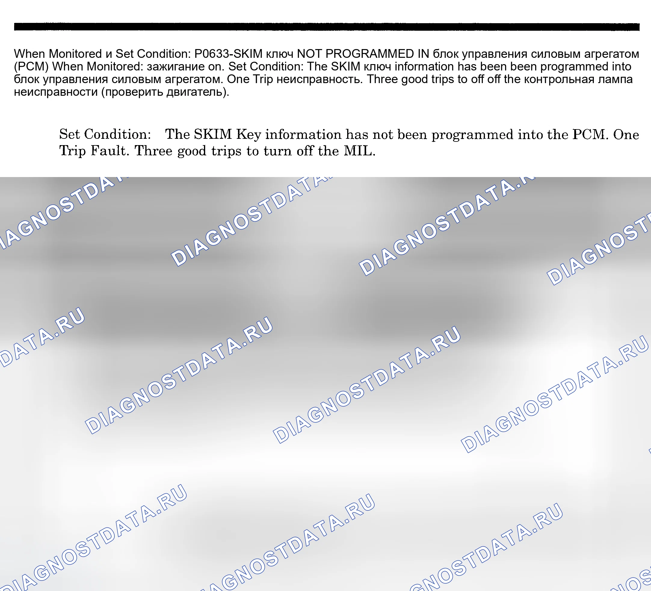 Рис. 638: расшифровка кода ошибки P0633: SKIM ключ NOT PROGRAMMED IN блок управления силовым агрегатом (PCM) (блок управления силовым агрегатом). Dodge Pickup R1500 