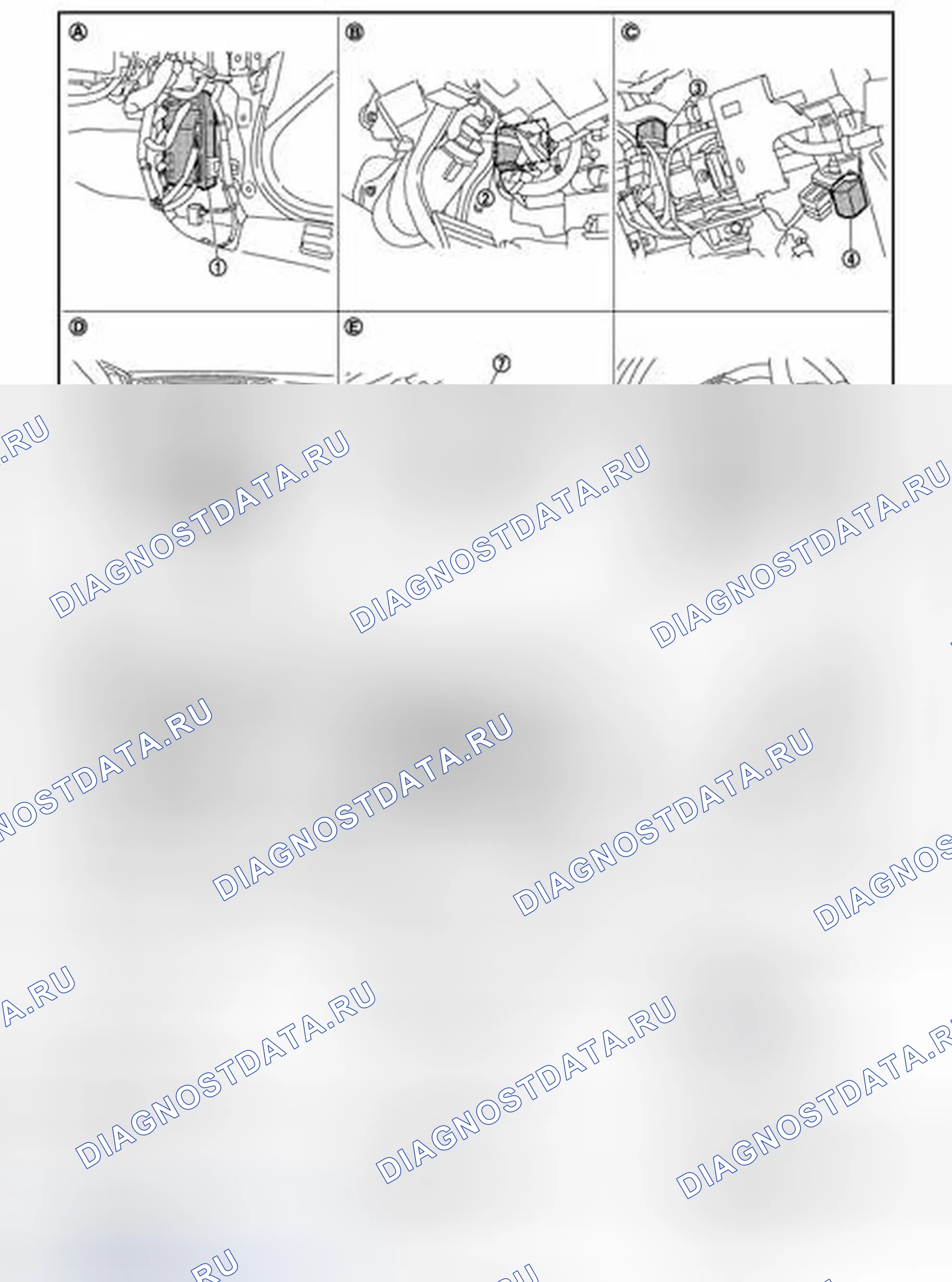Рис. 22: ФУНКЦИЯ ПОМОЩИ ПРИ ВЫХОДЕ: Расположение компонентов. Infiniti EX35 I