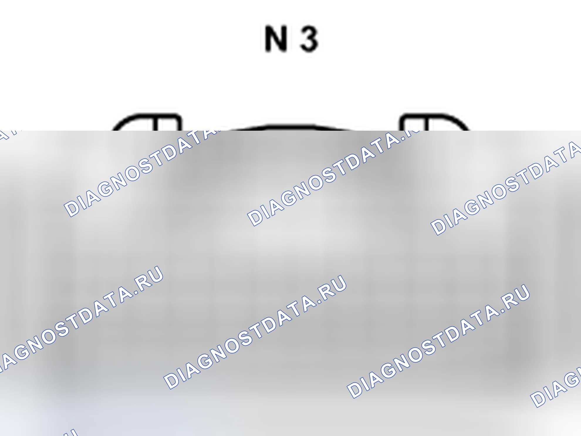 Рис. 748: Вид с торца разъема ECU навигации (N 3). Toyota Prius II рестайлинг