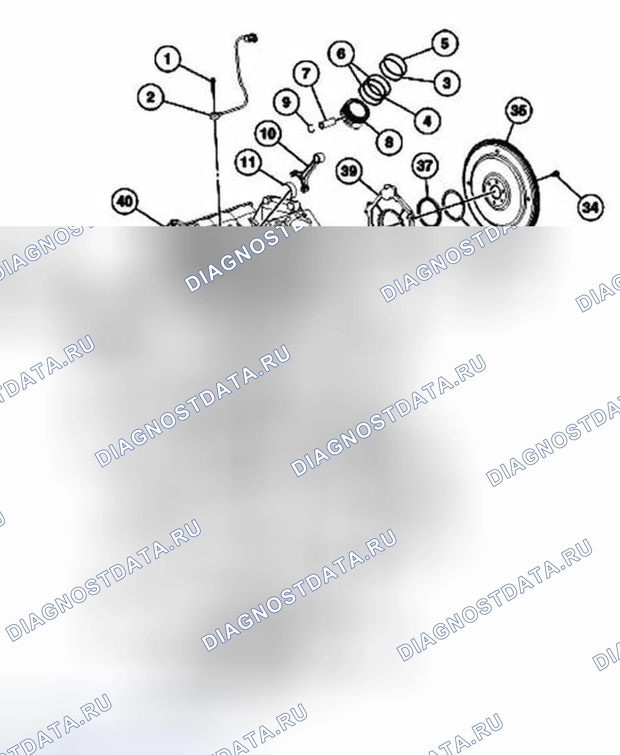 Рис. 74: Двигатель - нижний конец. Ford Pickup F150 