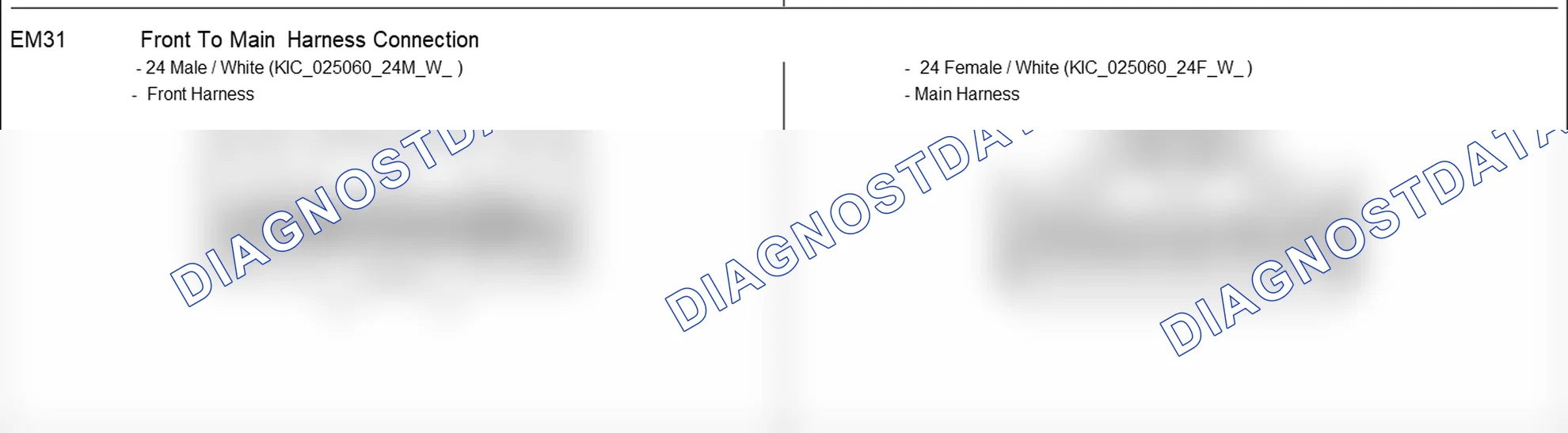 Распиновка разъёма EM31 — harness connection. Hyundai GRAND i10/Xcent BA