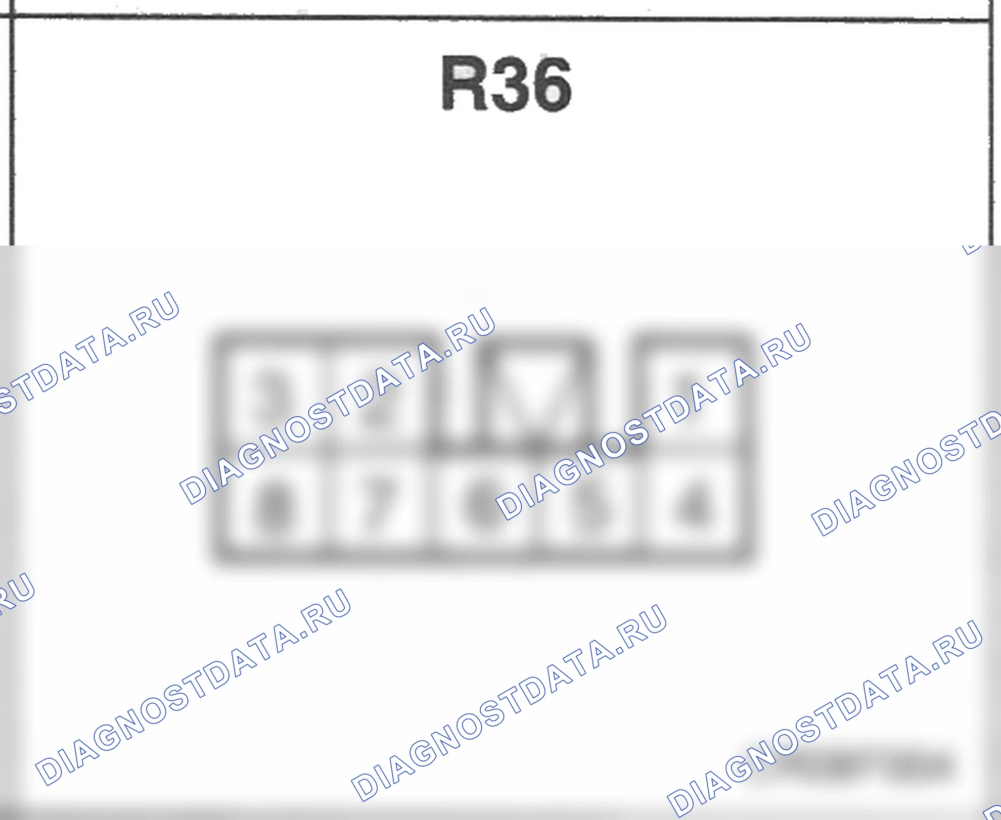 Распиновка разъёма R36 — заднего жгута. Hyundai H-1 A1