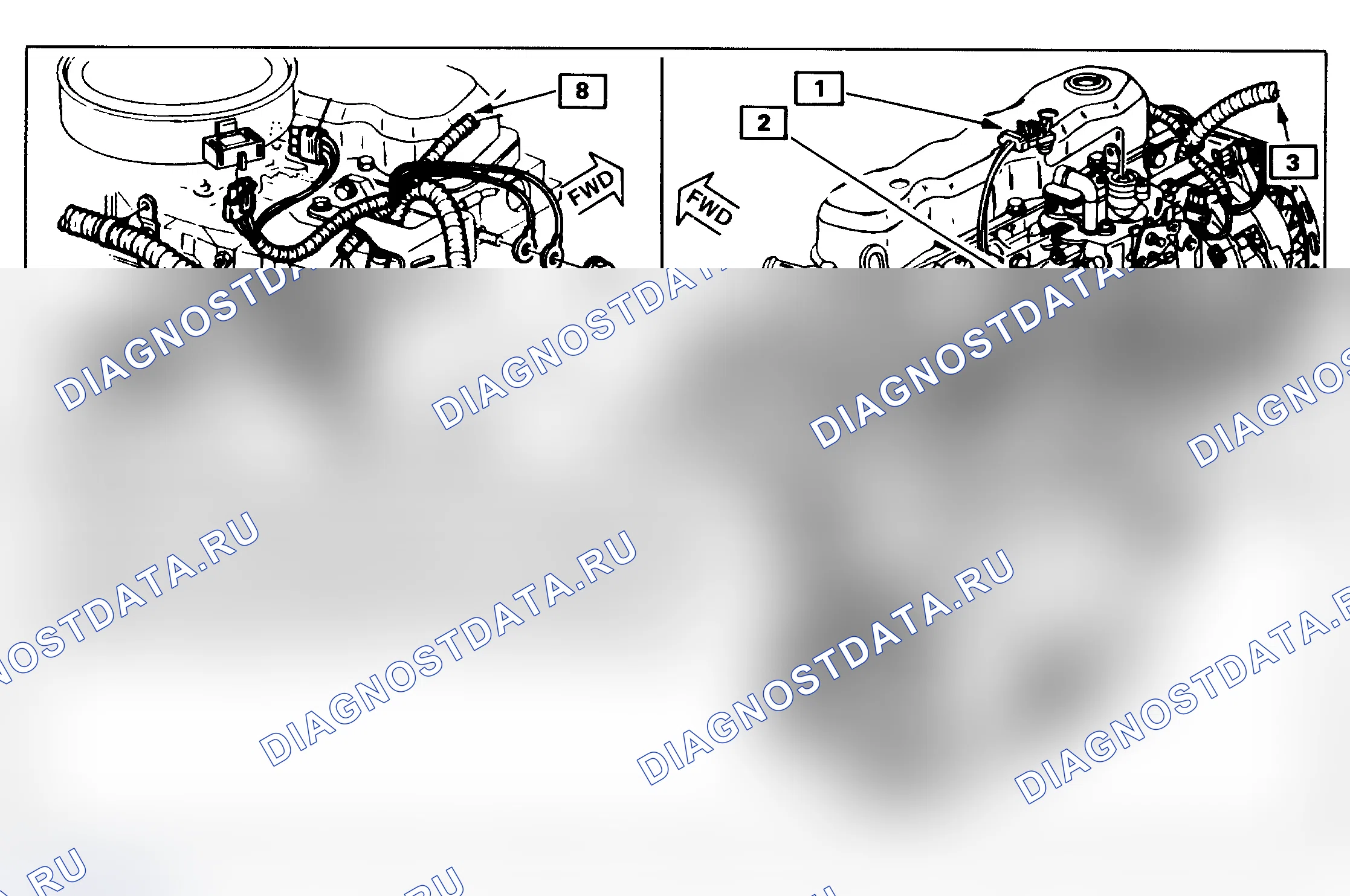 Рис. 38: Окно Eng.Related Comp.Location 2/2-Actual View - A кузов, Pont.. Chevrolet Celebrity I