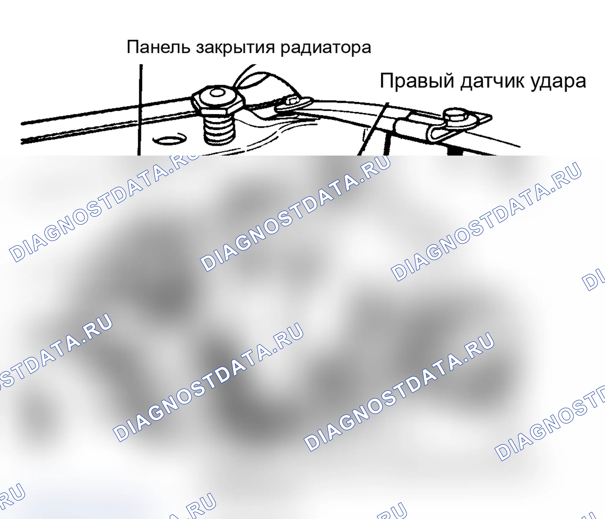 Рис. 5: Обнаружение ударных датчиков, Rt сторона, (Caravan, Town и Country, и Voyager). Dodge Grand Caravan II