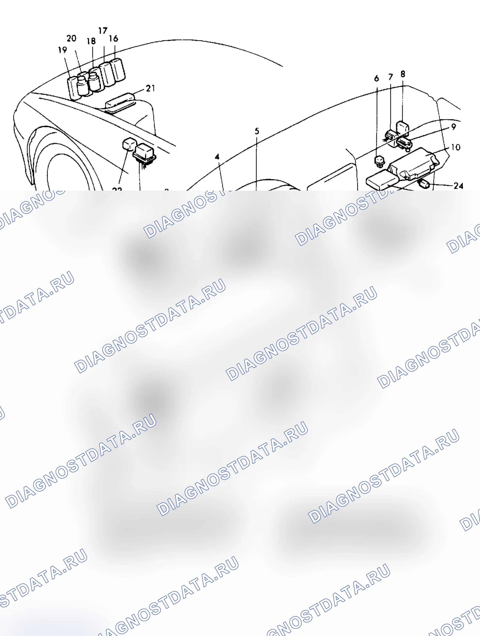 Рис. 2: Расположение компонентов (2 из 2). Mazda RX-7 V