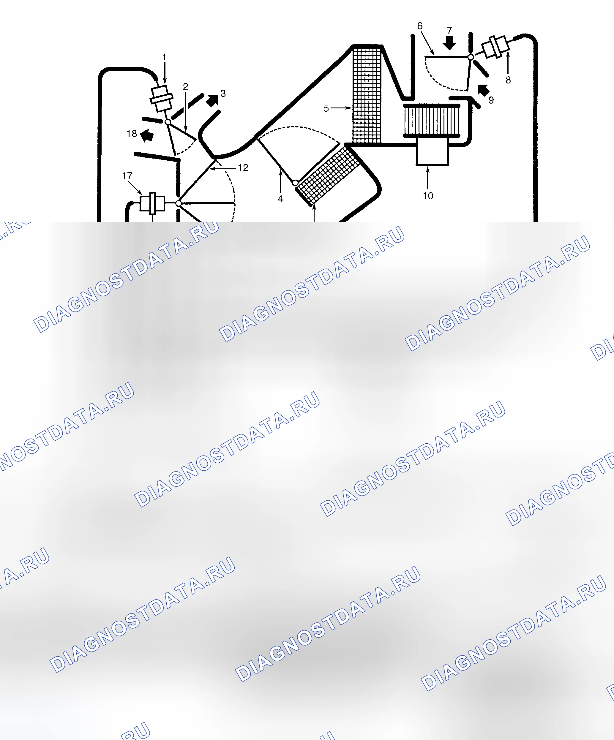 Рис. 3: СХЕМА ВАКУУМНЫХ ШЛАНГОВ. Ford Pickup F250 Super Duty 