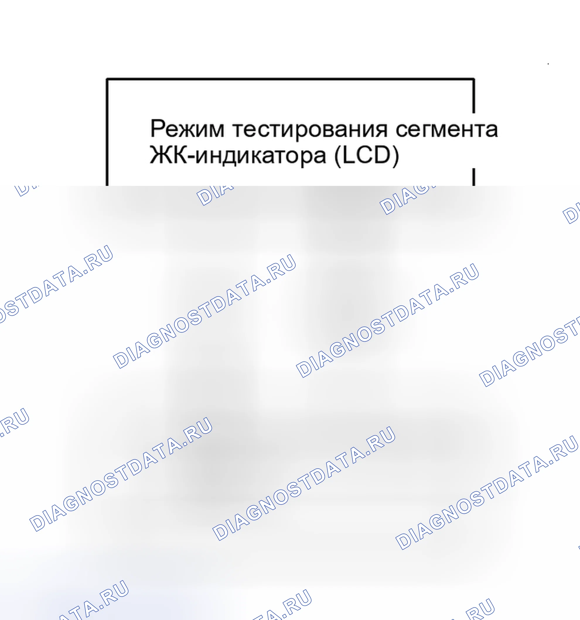 Рис. 11: Режим тестирования сегментов ЖК-дисплея (LCD) для AM / FM-кассеты и АМ / Фм-кассет / компакт-дисков. Kia Rio I рестайлинг