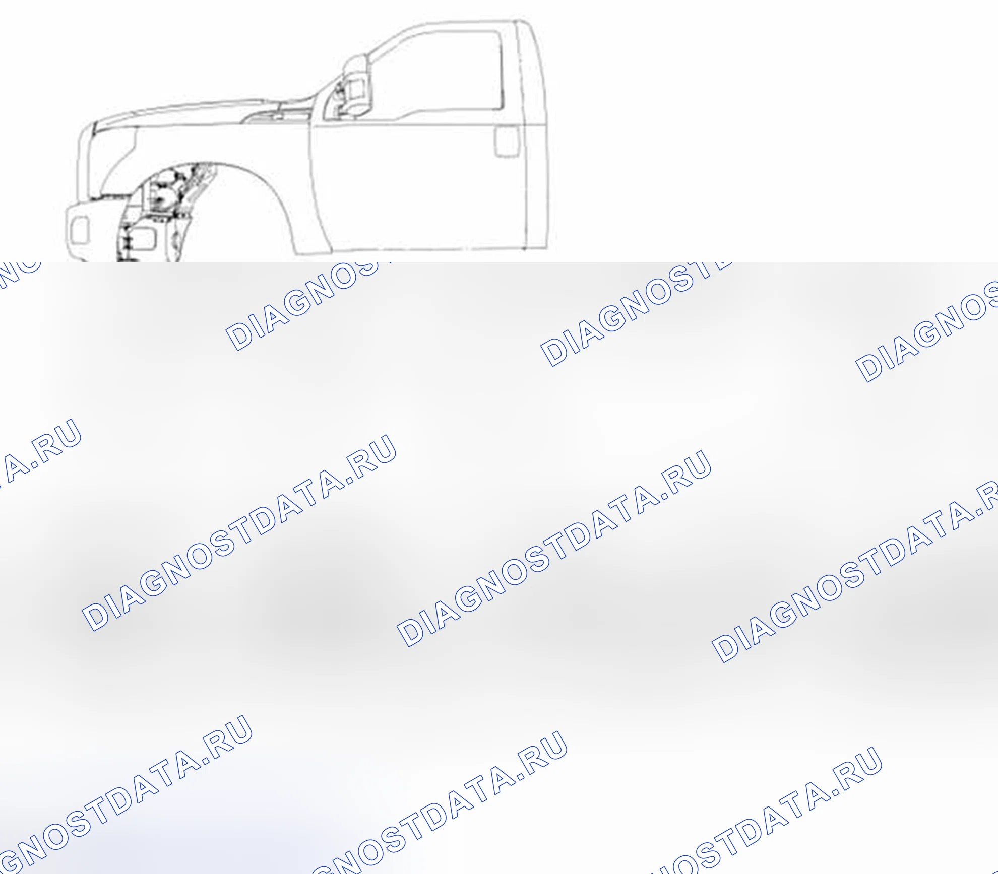 Рис. 100: Базовая высота рамы -3, колесная база 581 мм (141 дюйм), F-350/450 кабина шасси, узкая рама. Ford Pickup F250 Super Duty II