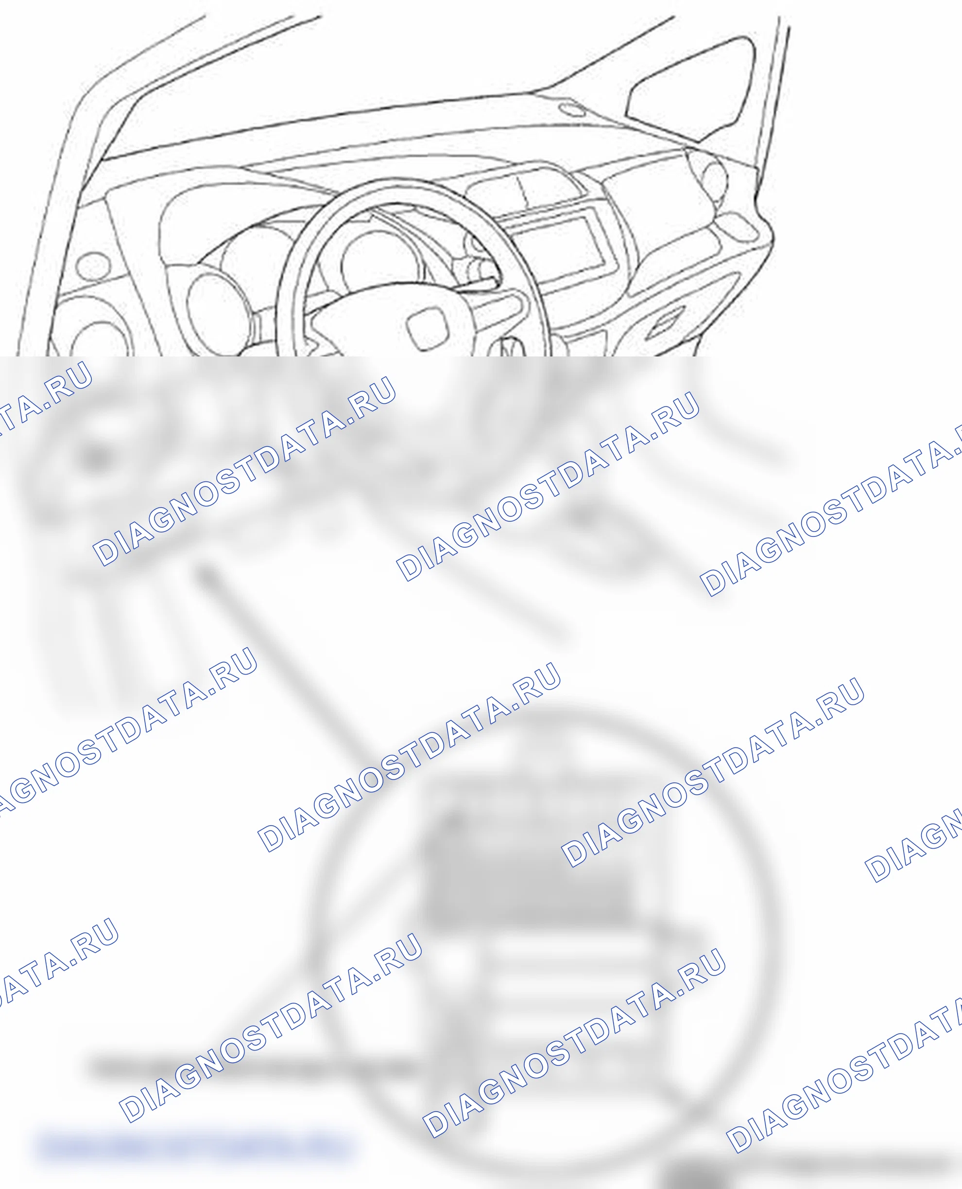 Рис. 1: Указатель расположения компонентов. Honda Fit GE