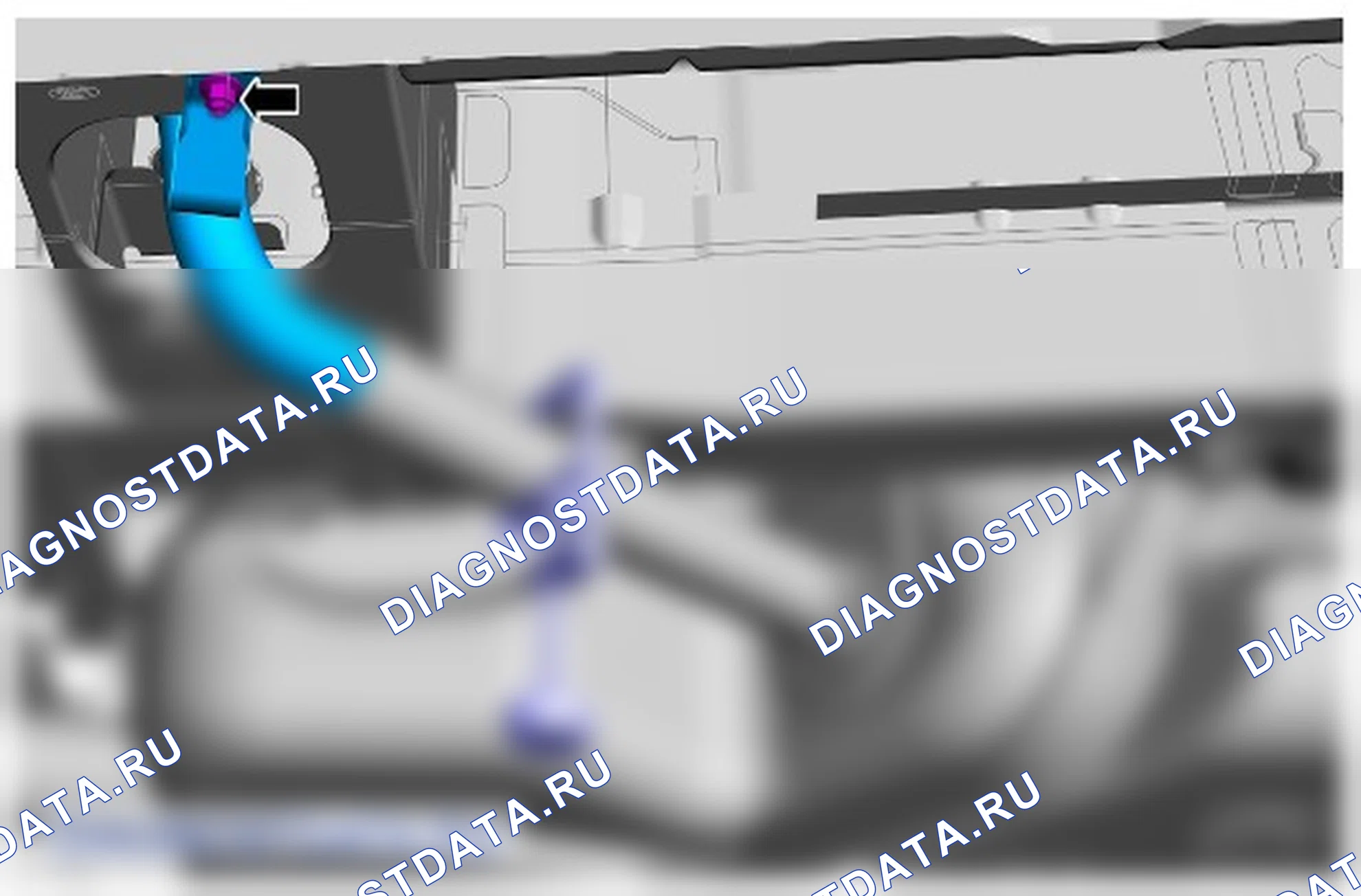 Как снять и установить заливной патрубок топливного бака. Ford Transit VIII