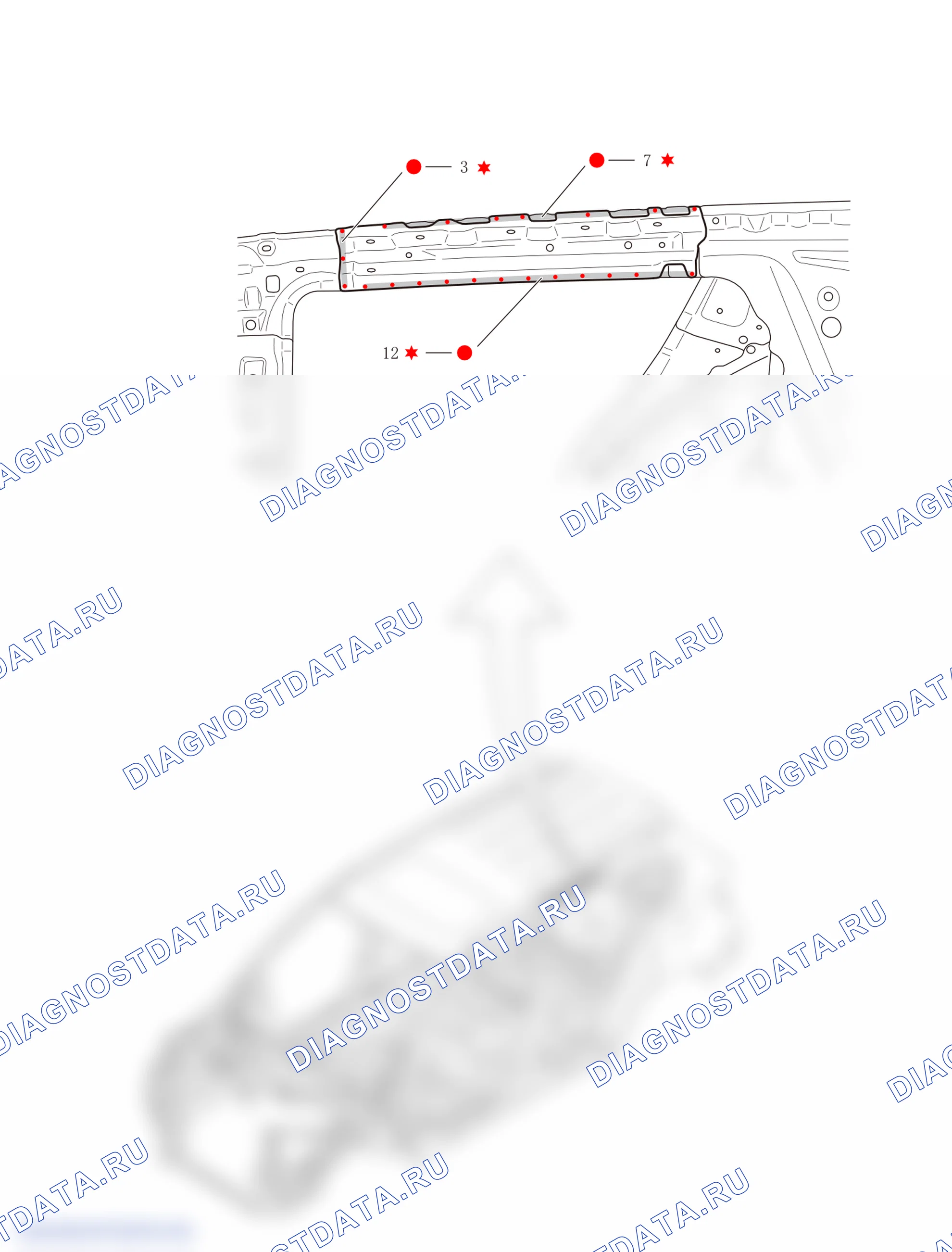 Арматура задней дверной рамы — Haval H6. Haval H6 III