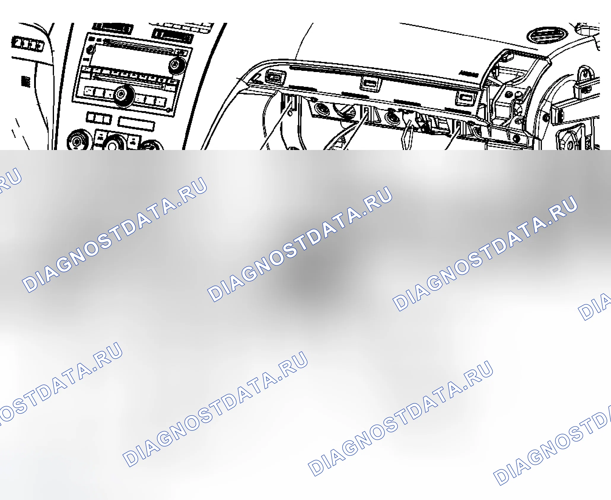 Рис. 155: Замена обрезной пластины отсека приборной панели (OUTLOOK). Chevrolet Traverse I