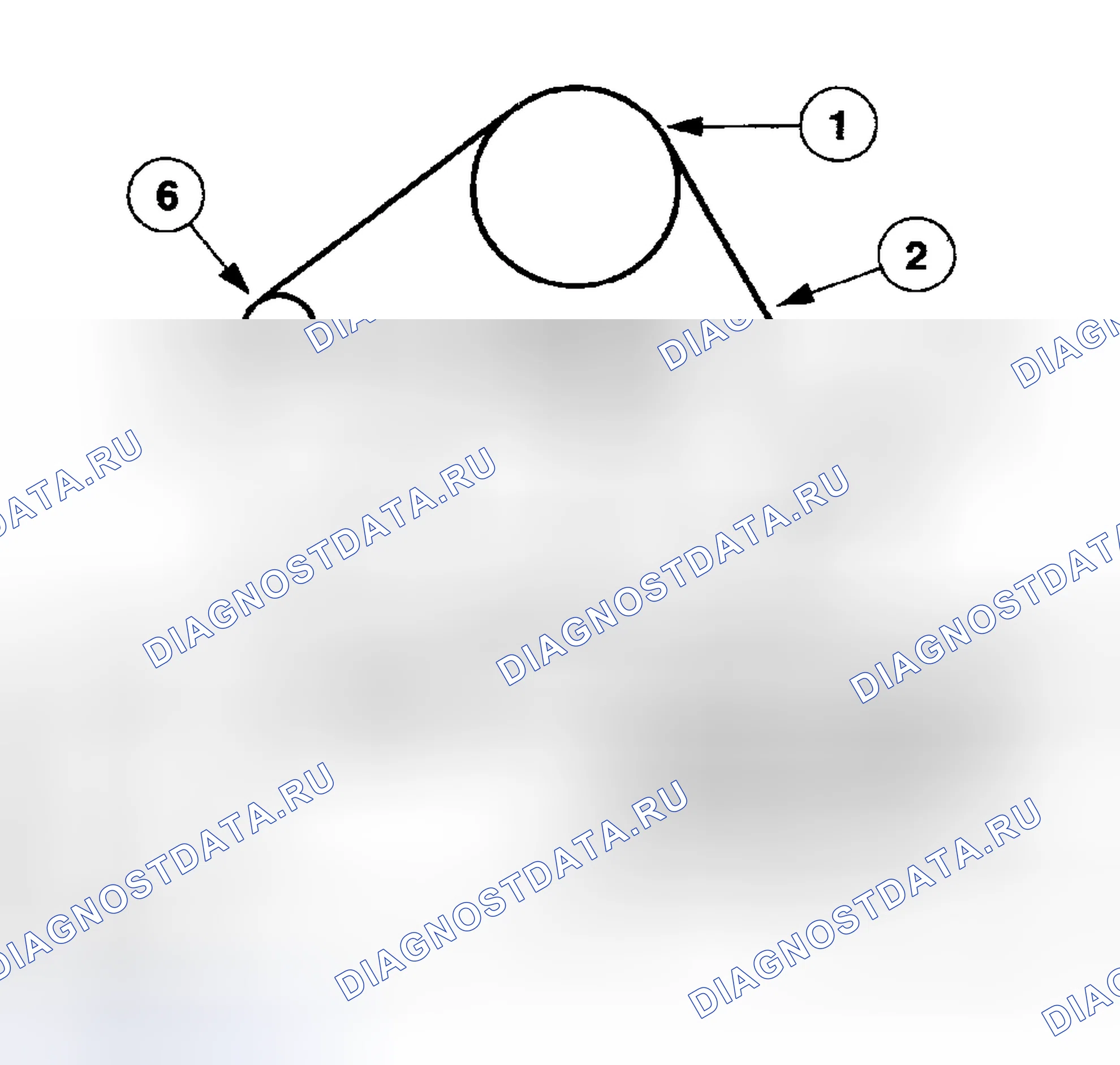 Рис. 13: РАЗВОДКА СЕРПАНТИННОГО РЕМНЯ (3.0L V6 VIN " S " - КРОМЕ LS - 1 ИЗ 2). Hyundai ix25 I рестайлинг