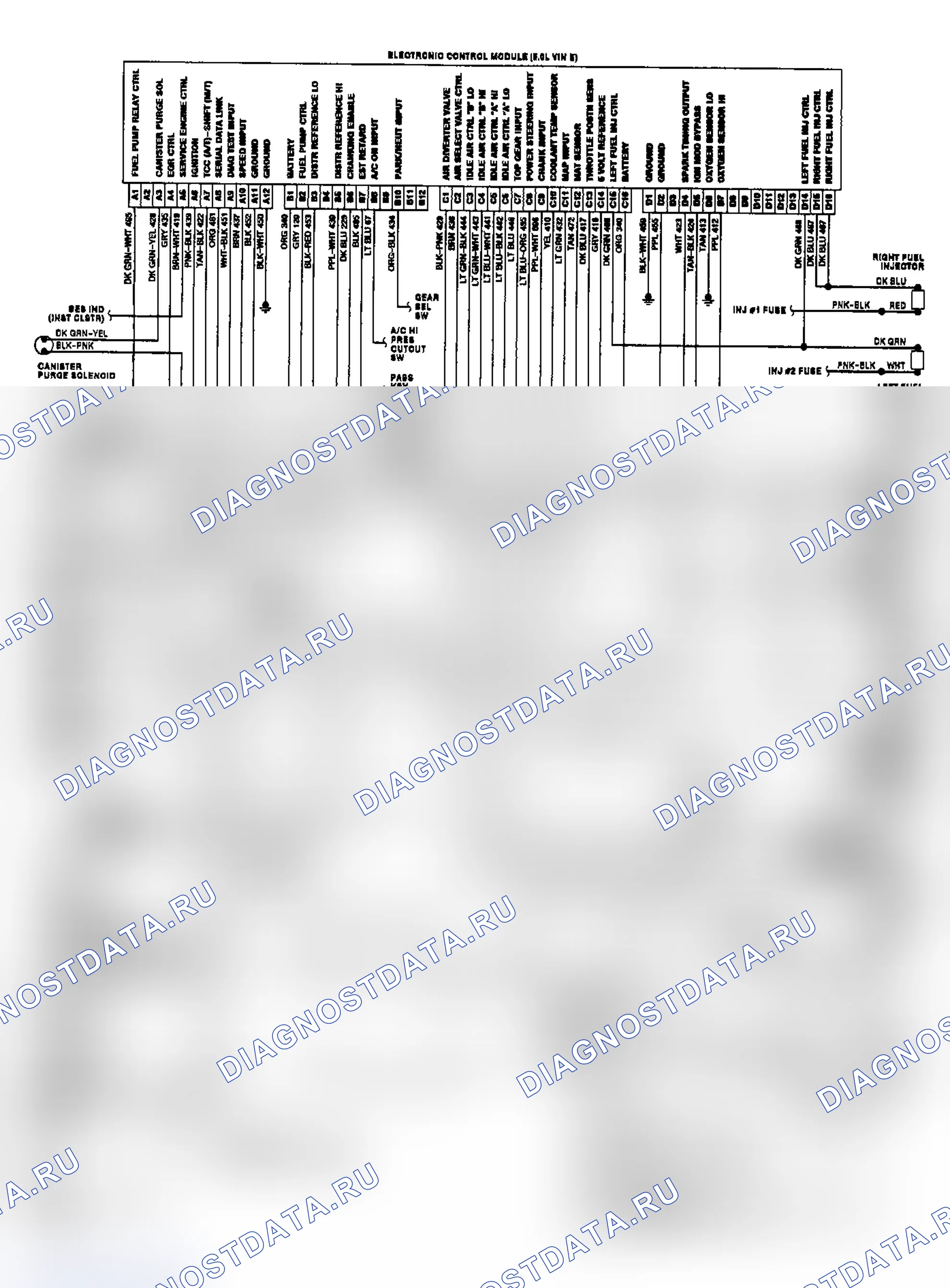 Рис. 51: Firebird центральный впрыск топлива 5.0L (VIN E). Buick Electra Park Avenue 