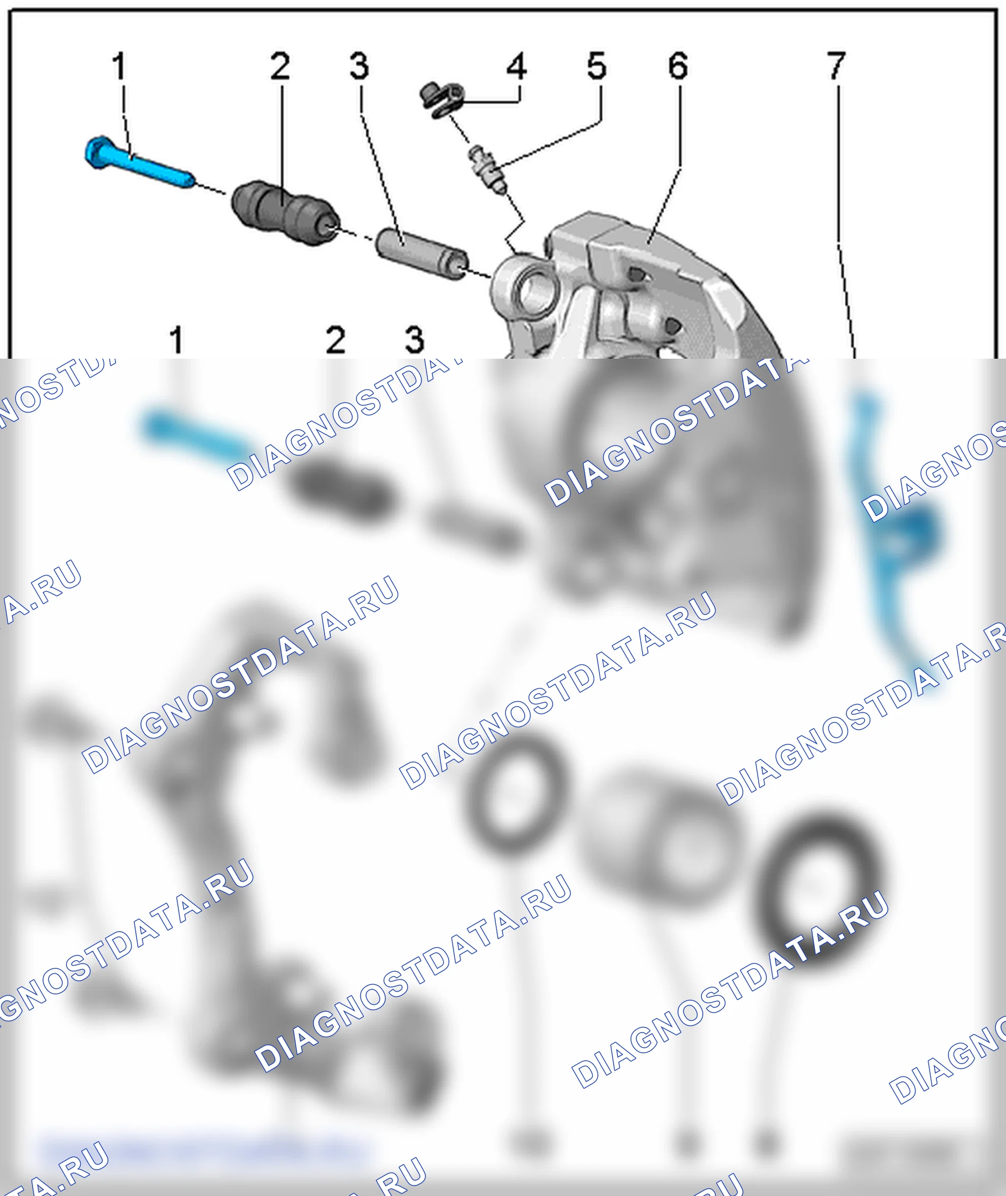 Общие сведения о сборке - суппорт спереди, тормоз 1LA/1LJ/xt 1ZB/1ZT. Audi Q5 II