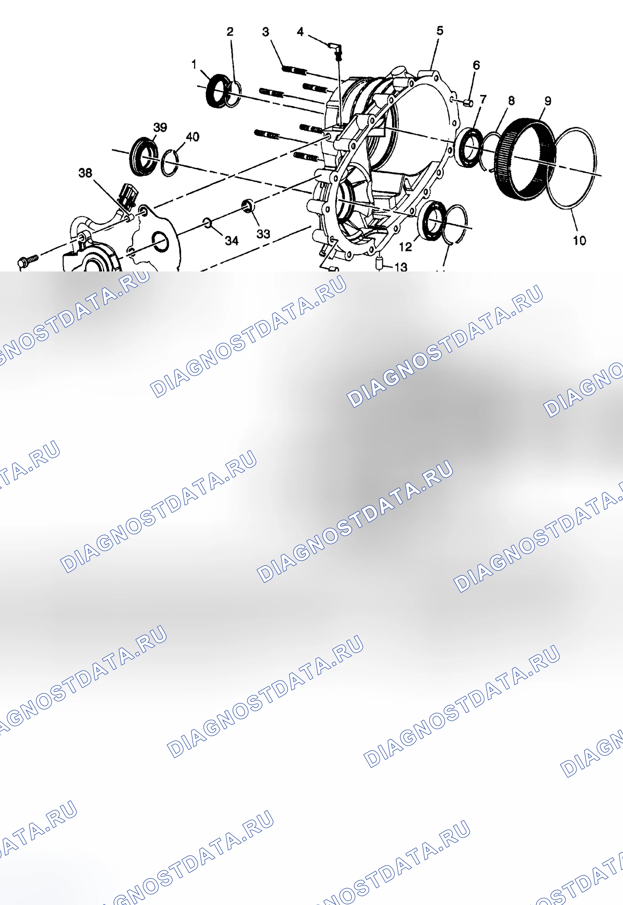 Рис. 793: Раздаточная коробка в разобранном виде. Chevrolet Silverado 1500 HD 