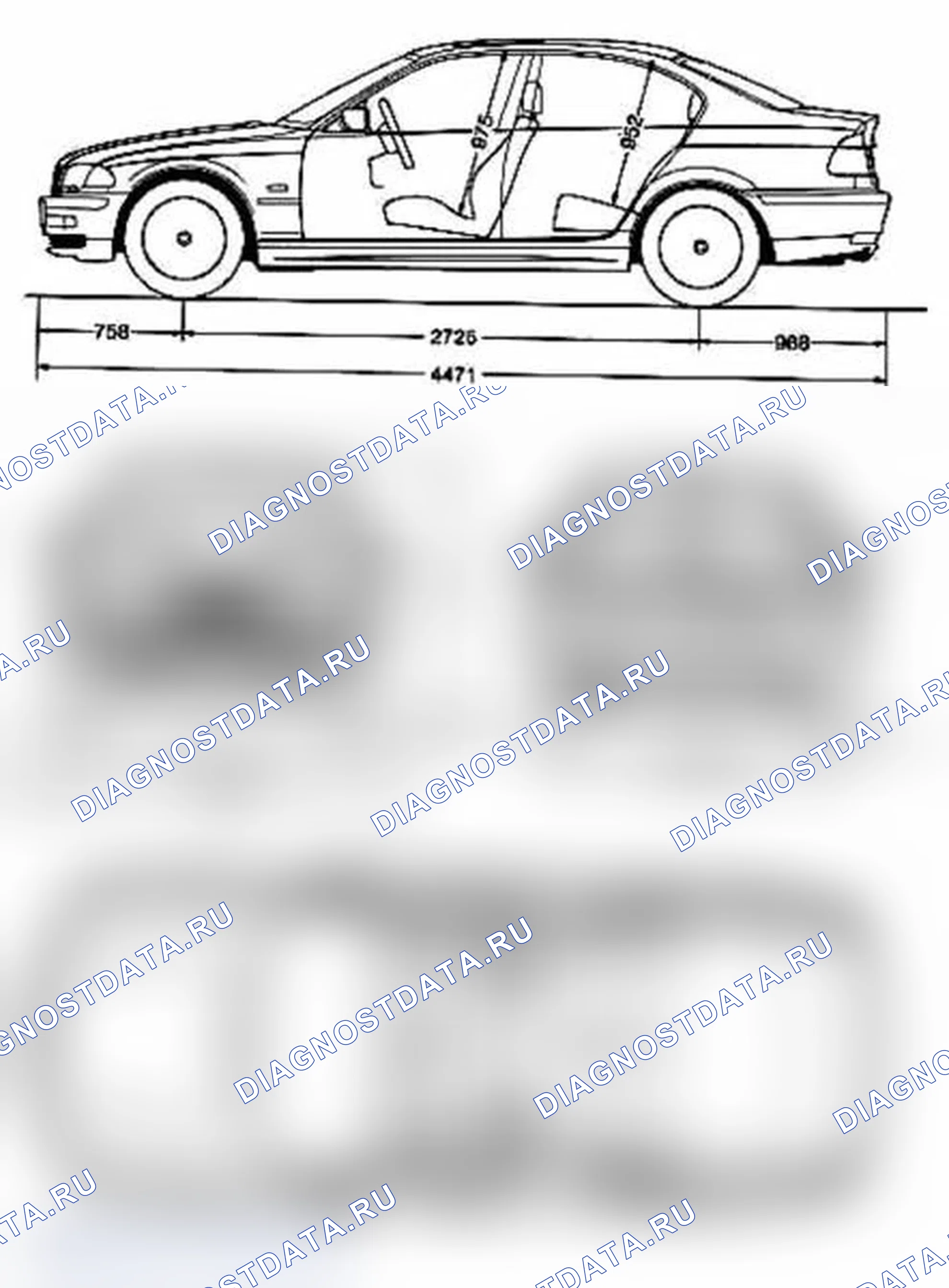Рис. 67: E46/4 размеры. BMW M3 E46