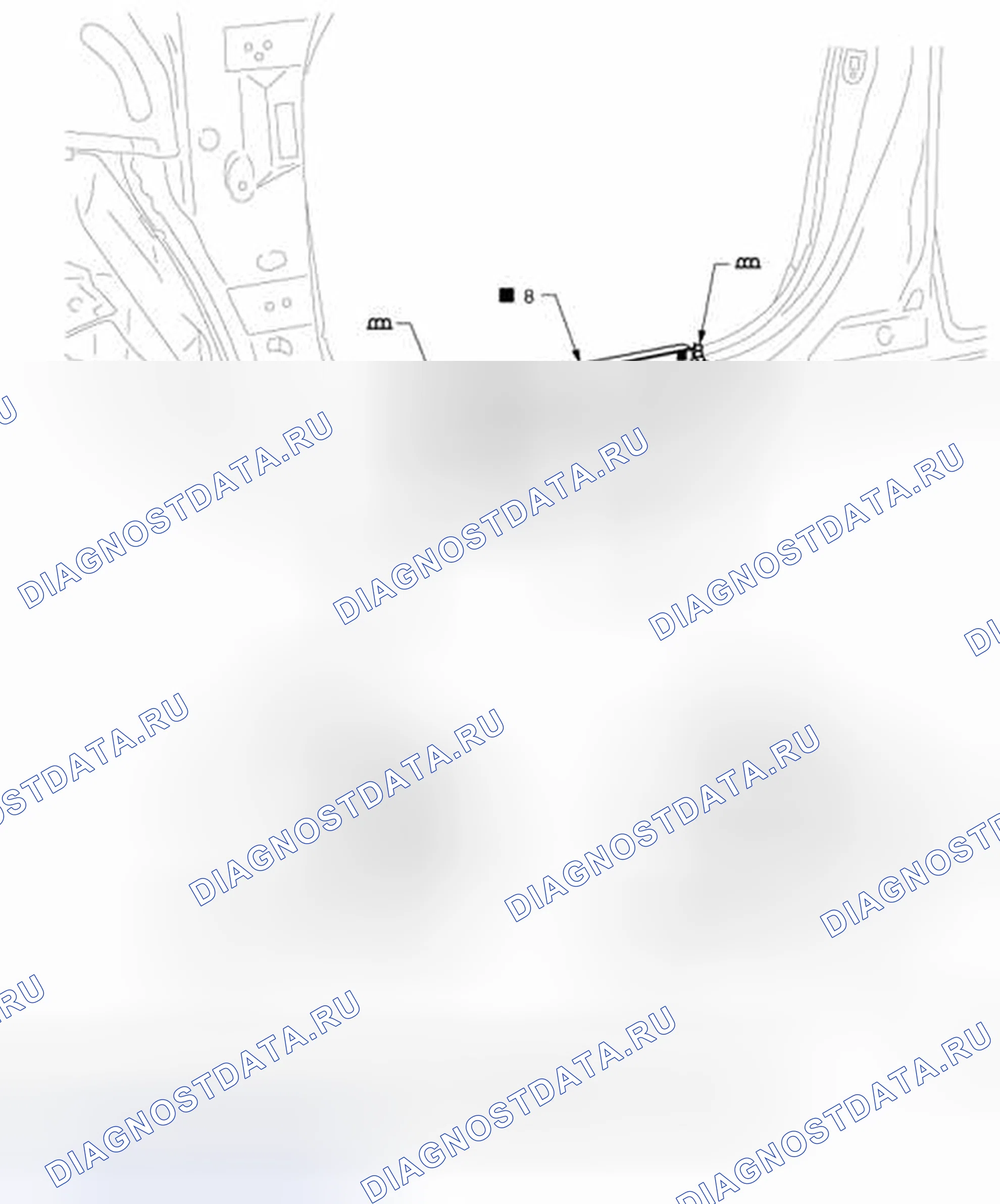 Рис. 258: Внешний подоконник (частичная замена). Nissan Quest IV