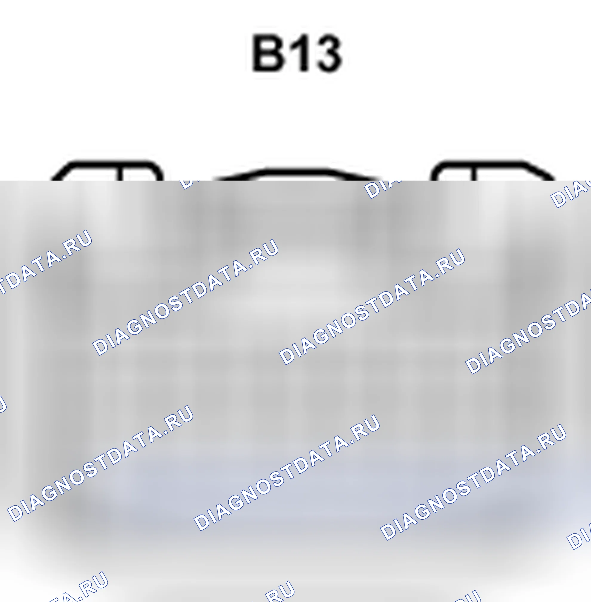 Рис. 576: Вид с торца соединителя (B13). Toyota Prius II рестайлинг