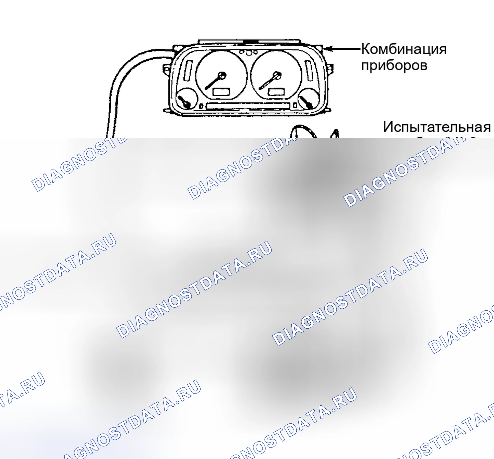Рис. 2: Тест напряжения на выводах приборной панели. Volkswagen Passat B4