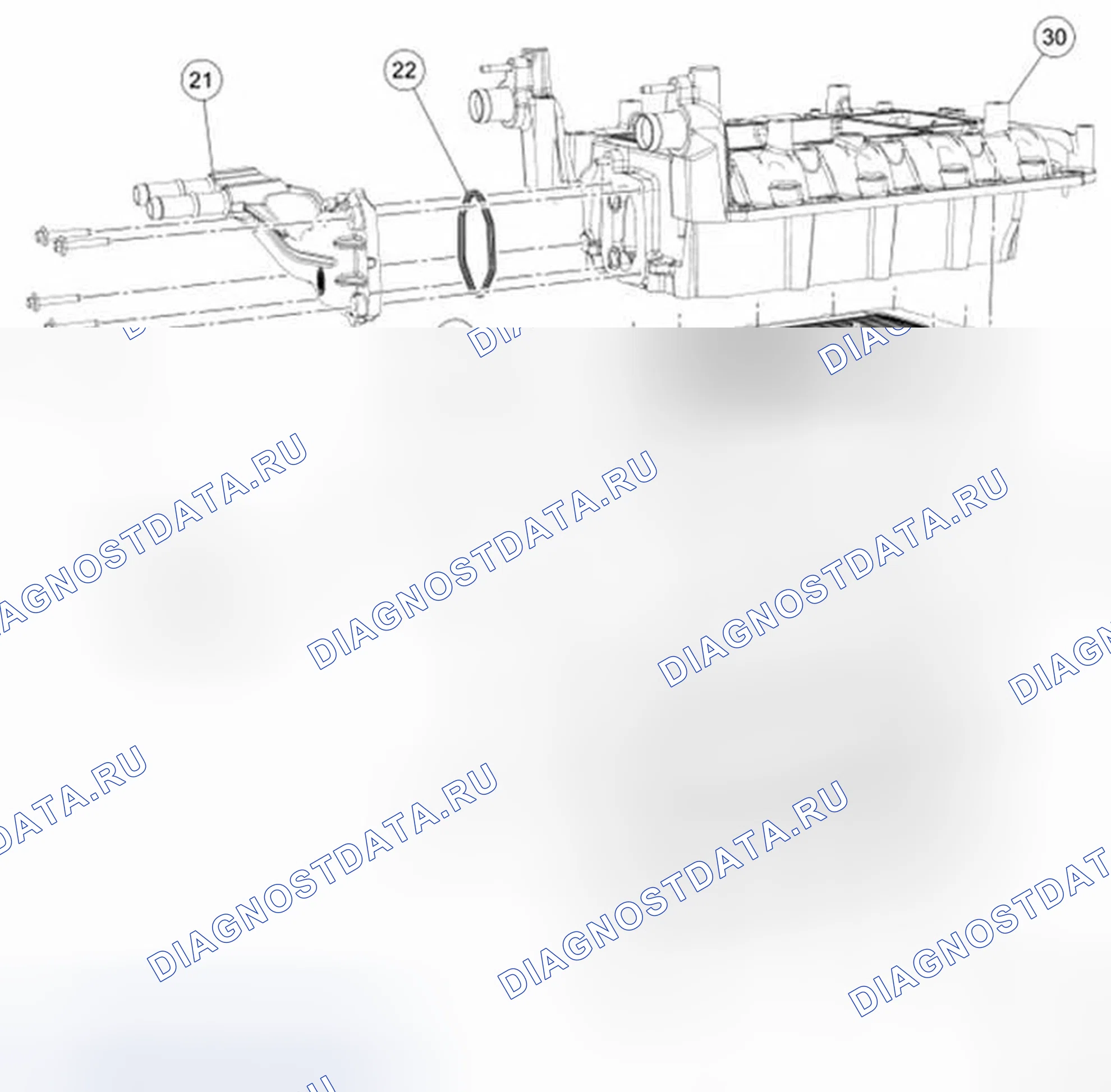 Рис. 1814: Впускной коллектор в сборе (Вид 3 из 3). Ford Mustang V рестайлинг