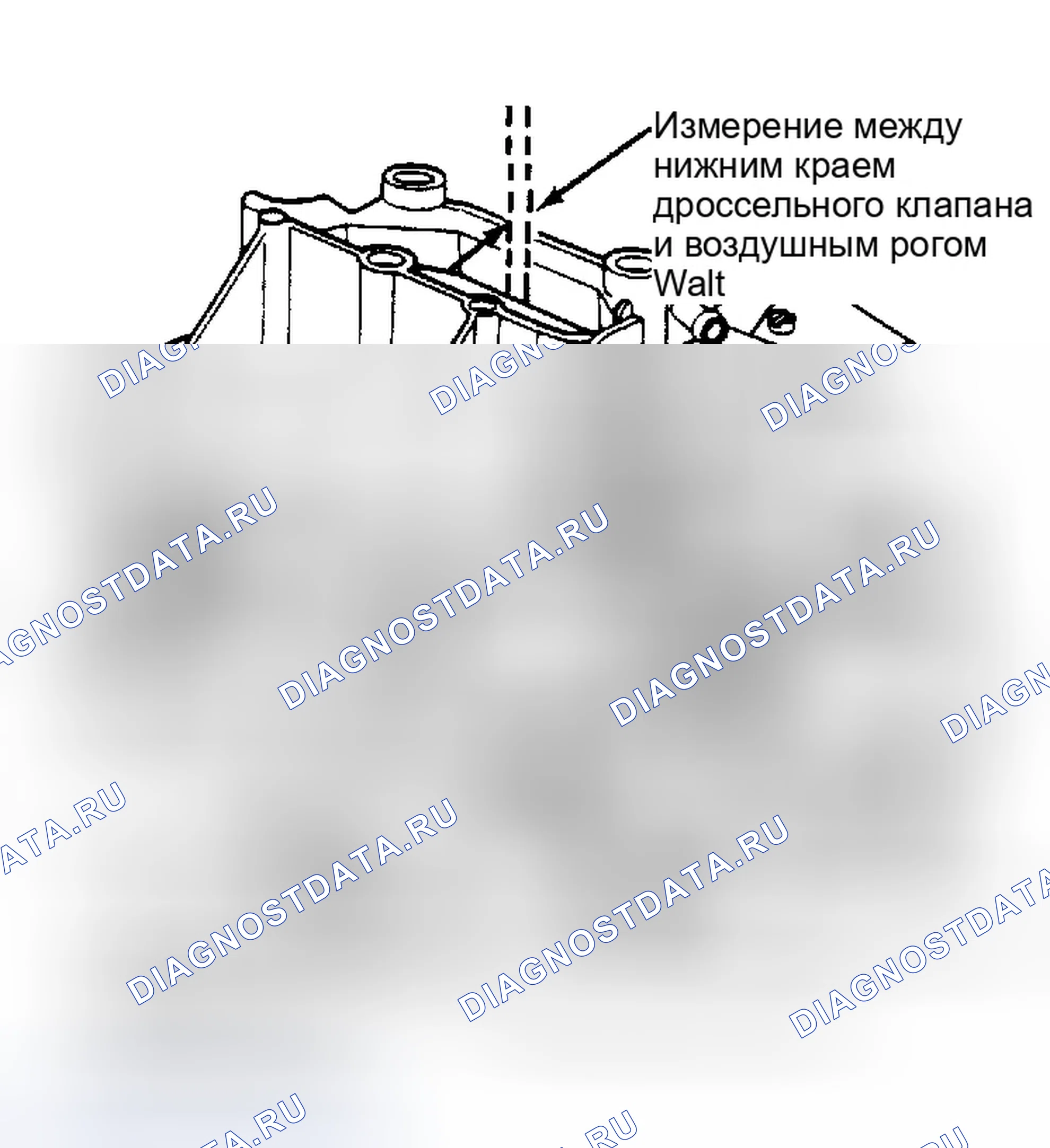 Рис. 14: Регулировка зазора опускания дроссельной заслонки При изменении регулировки необходимо проверить быстрое положение холостого кулачка.. Ford Ranger 