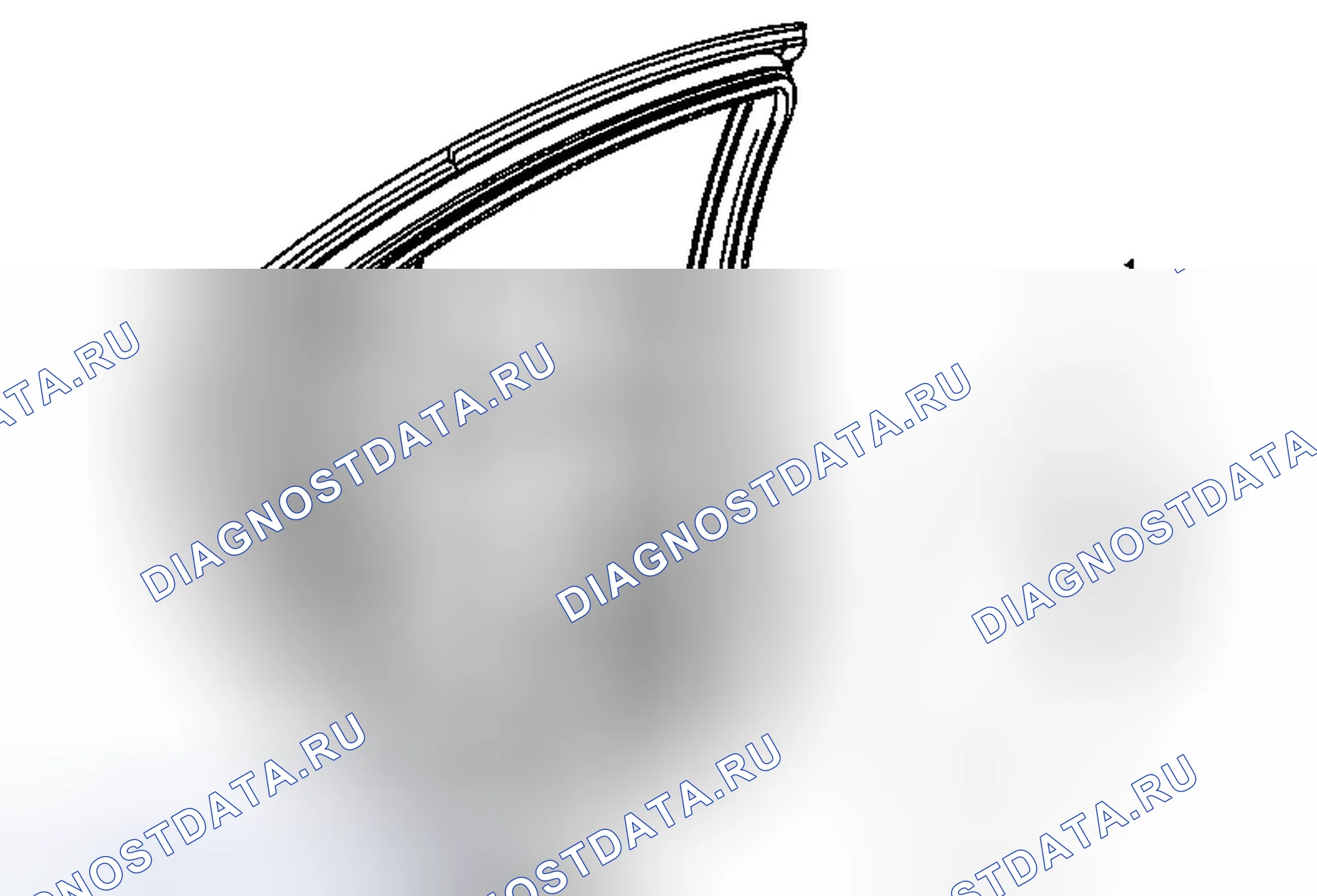 Рис. 56: Замена дефлектора воды задней боковой двери. Buick Regal V