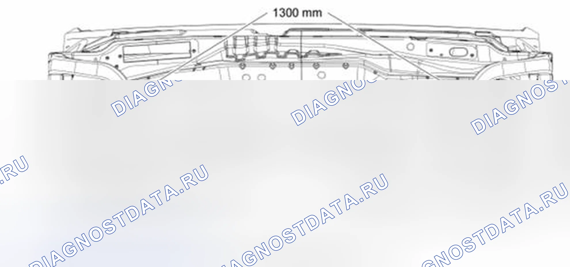 Рис. 87: Размеры передней конструкции. Ford Pickup F250 Super Duty II